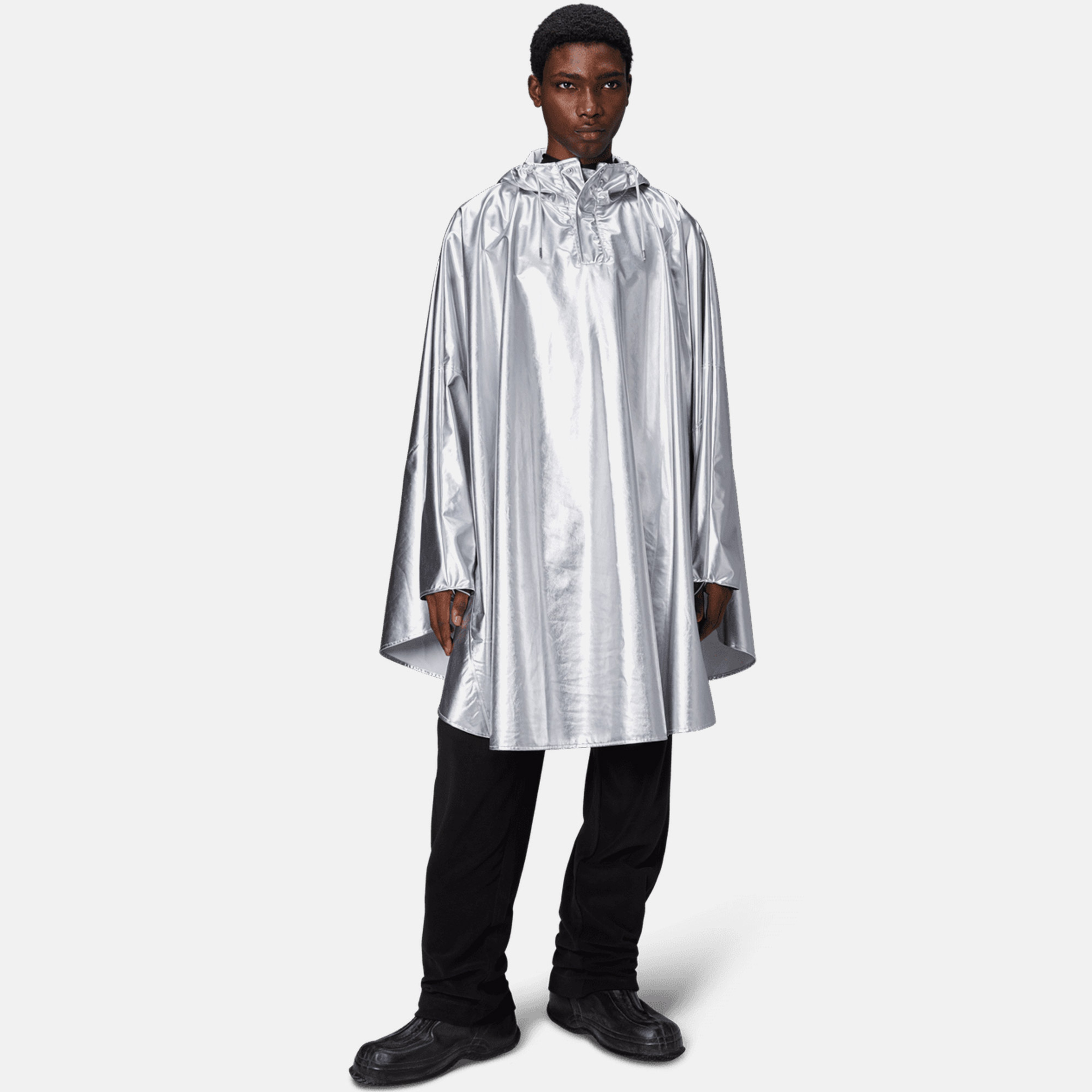 Rains Cape W3 Unisex Gri Yağmurluk