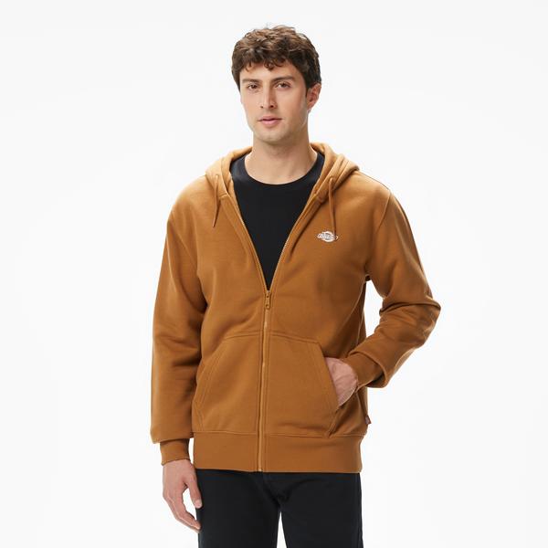 Dickies Summerdale Zip Through Erkek Kahverengi Sweatshirt