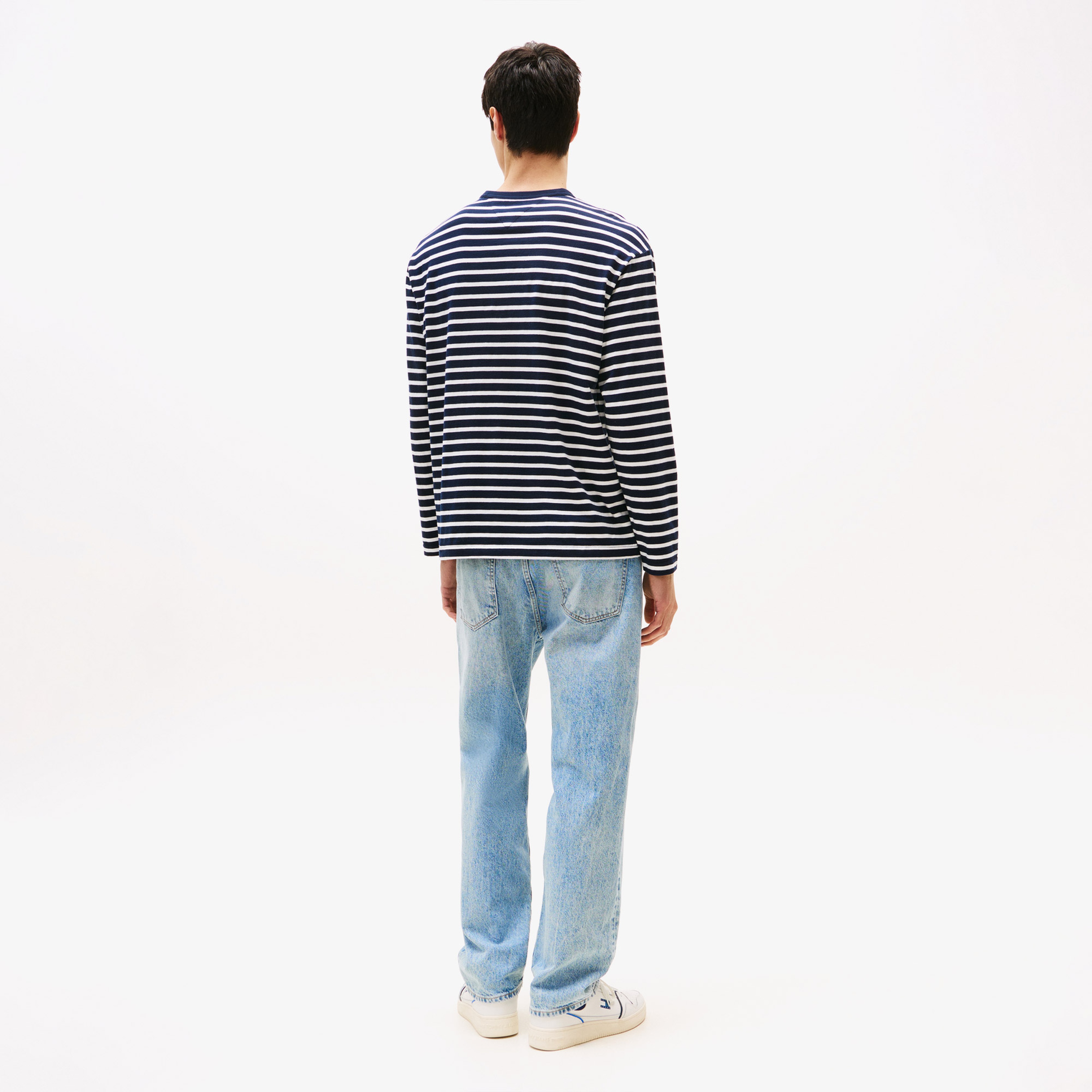 Tommy Jeans Regular Breton Stripe Erkek Mavi T-Shirt