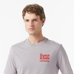 Scotch&Soda Regular Fit Front Back Erkek Gri T-Shirt
