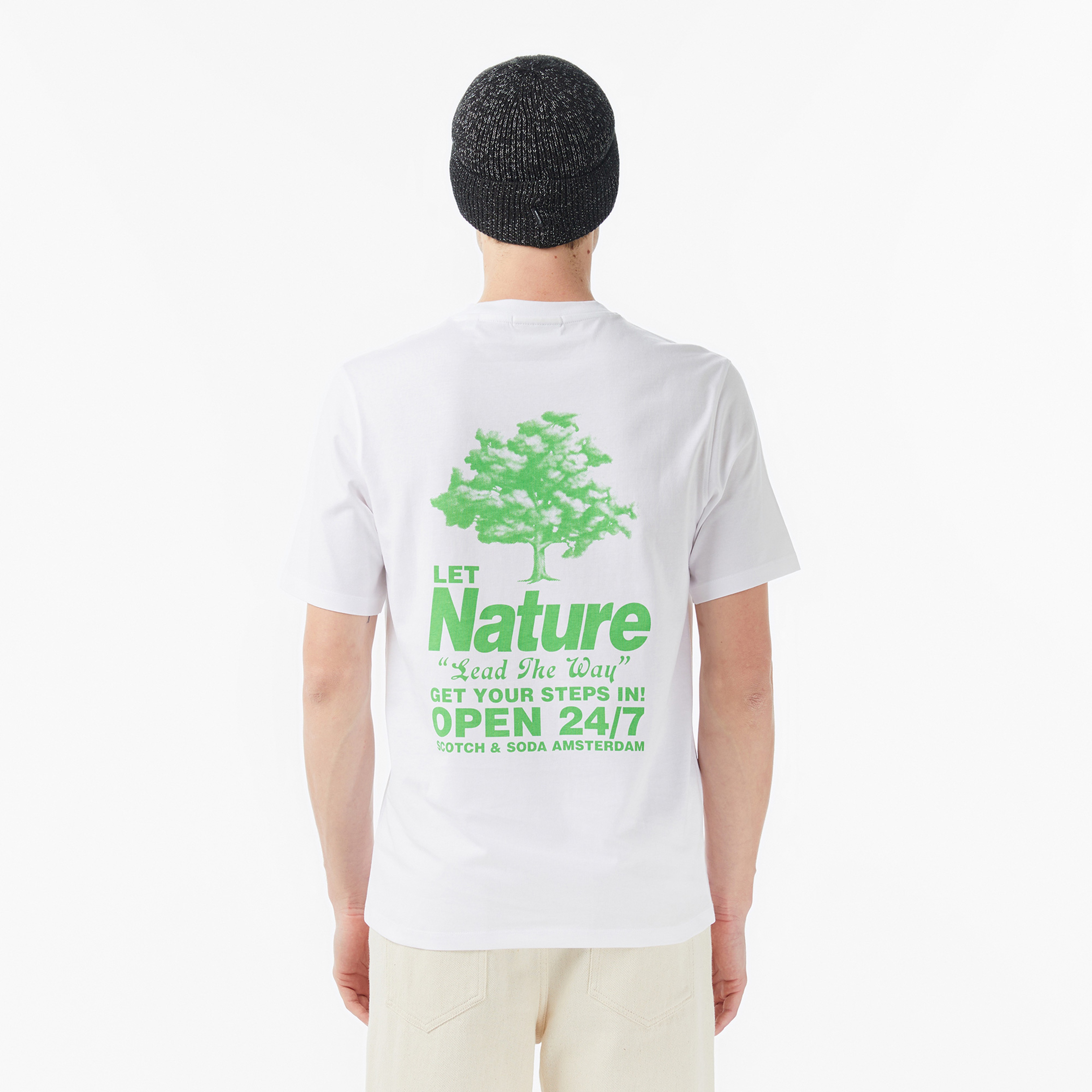 Scotch&Soda Regular Fit Front Back Erkek Beyaz T-Shirt