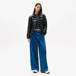 Tommy Jeans Slim Zip Print Down Kadın Puffer Siyah Mont