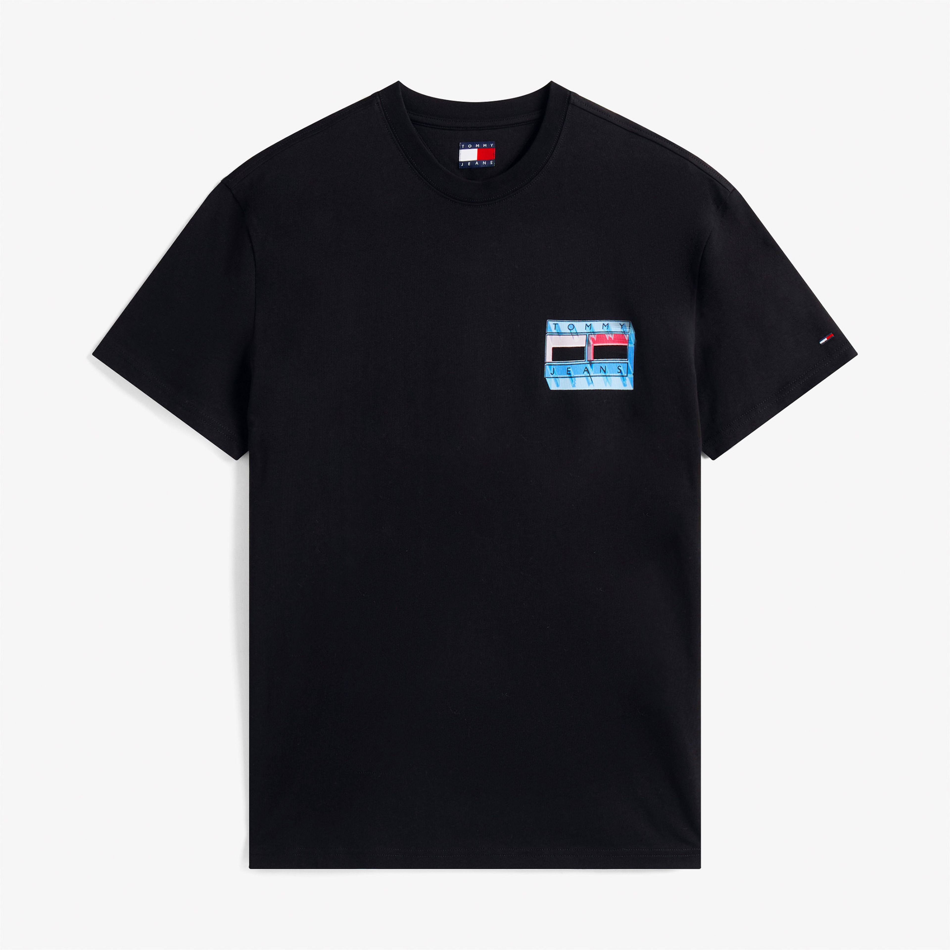 Tommy Jeans Regular Flag Play Erkek Siyah T-Shirt