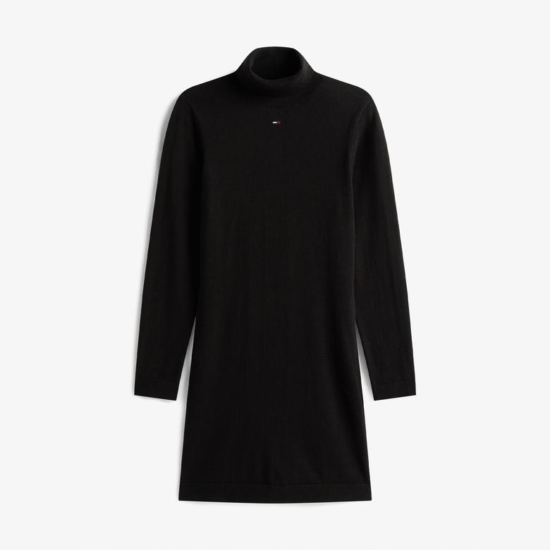 Tommy Jeans Essentials Turtleneck Kadın Siyah Elbise