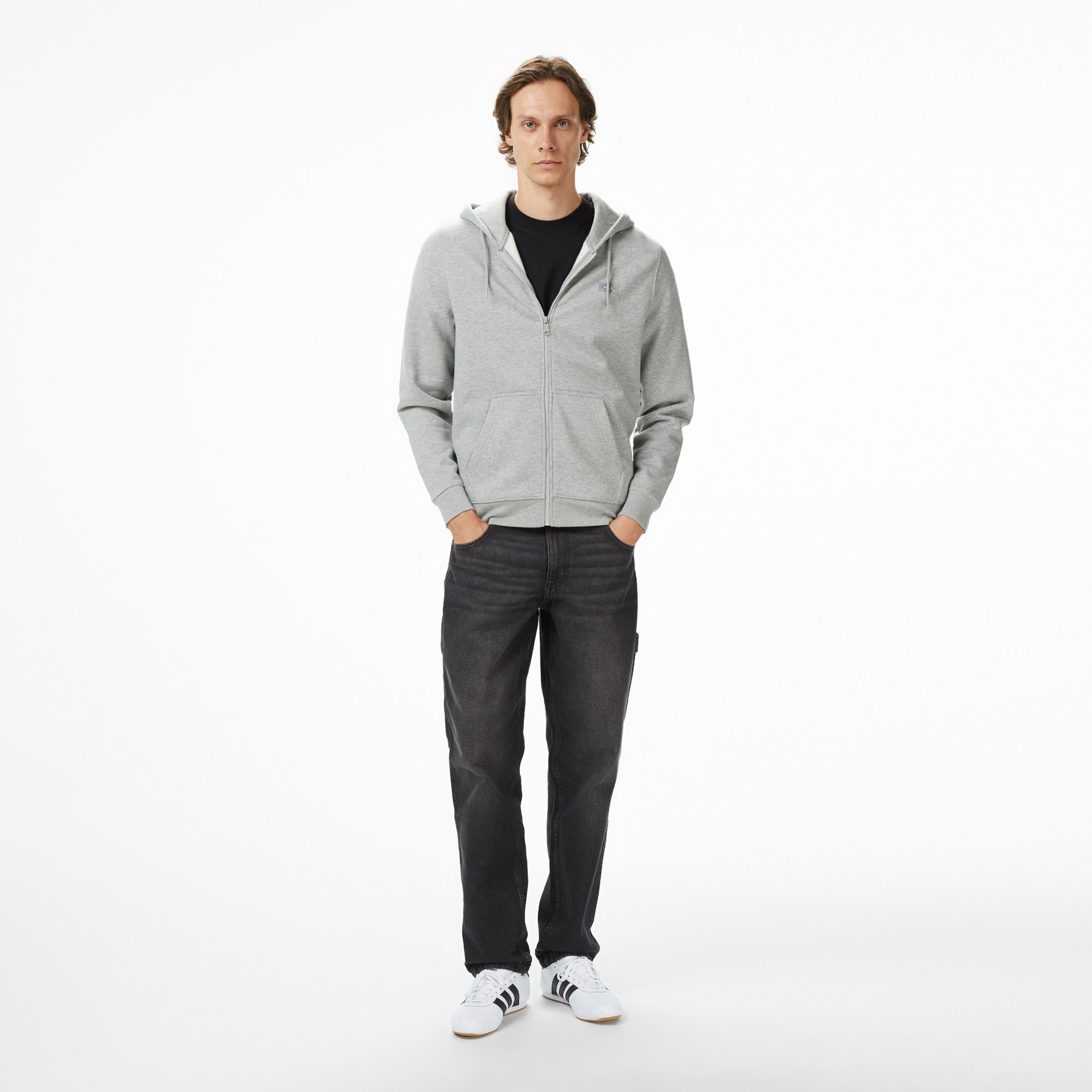 Dickies Oakport Zip Erkek Gri Sweatshirt