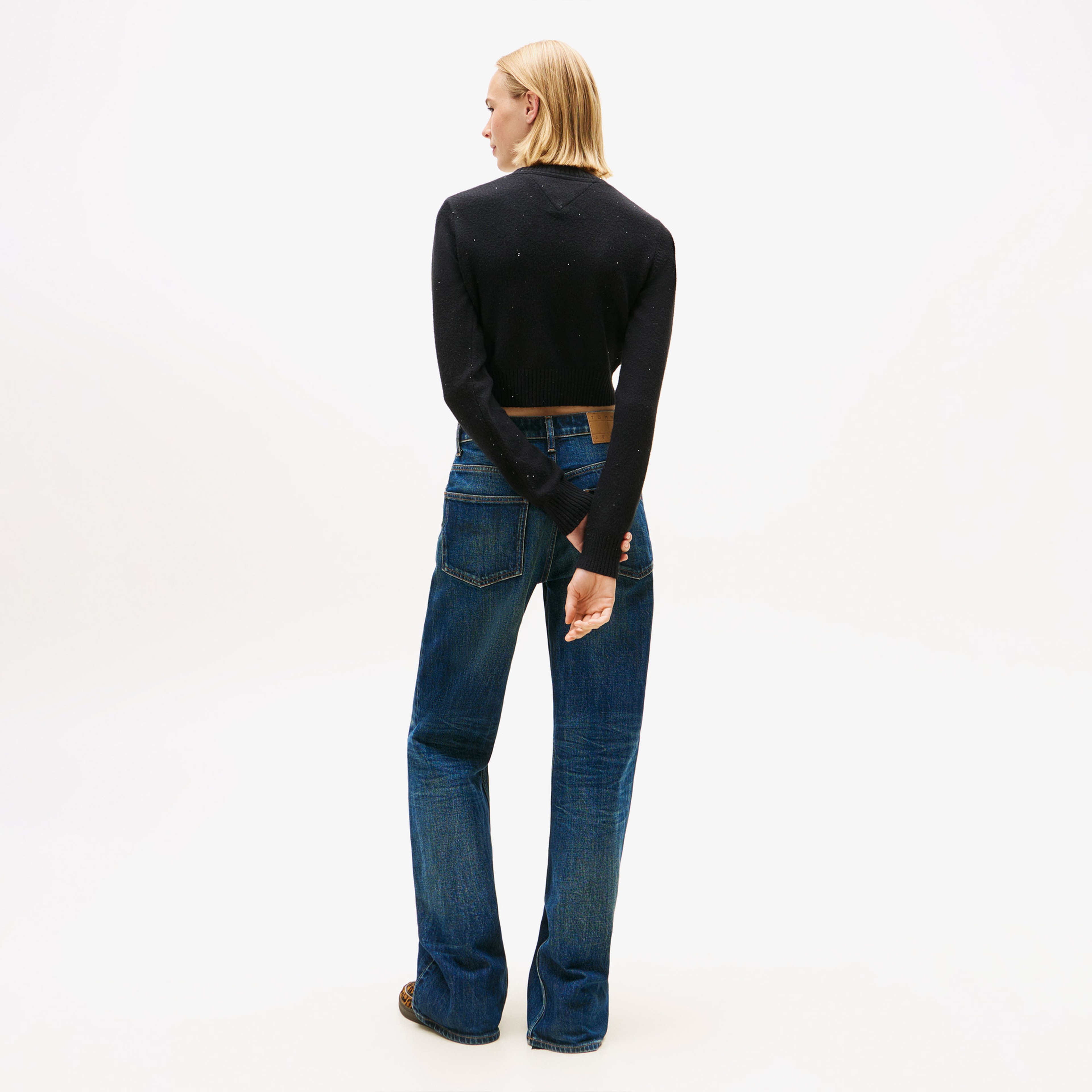 Tommy Jeans Sparkle Flag Kadın Siyah Kazak