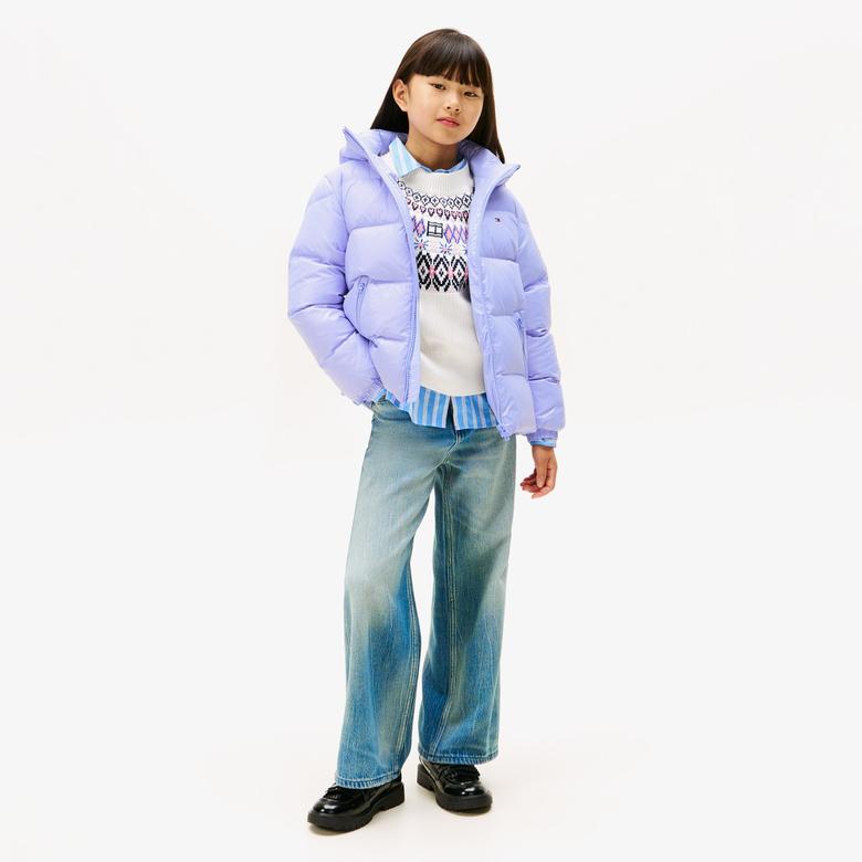 Tommy Hilfiger Essential Down Çocuk Puffer Mavi Mont