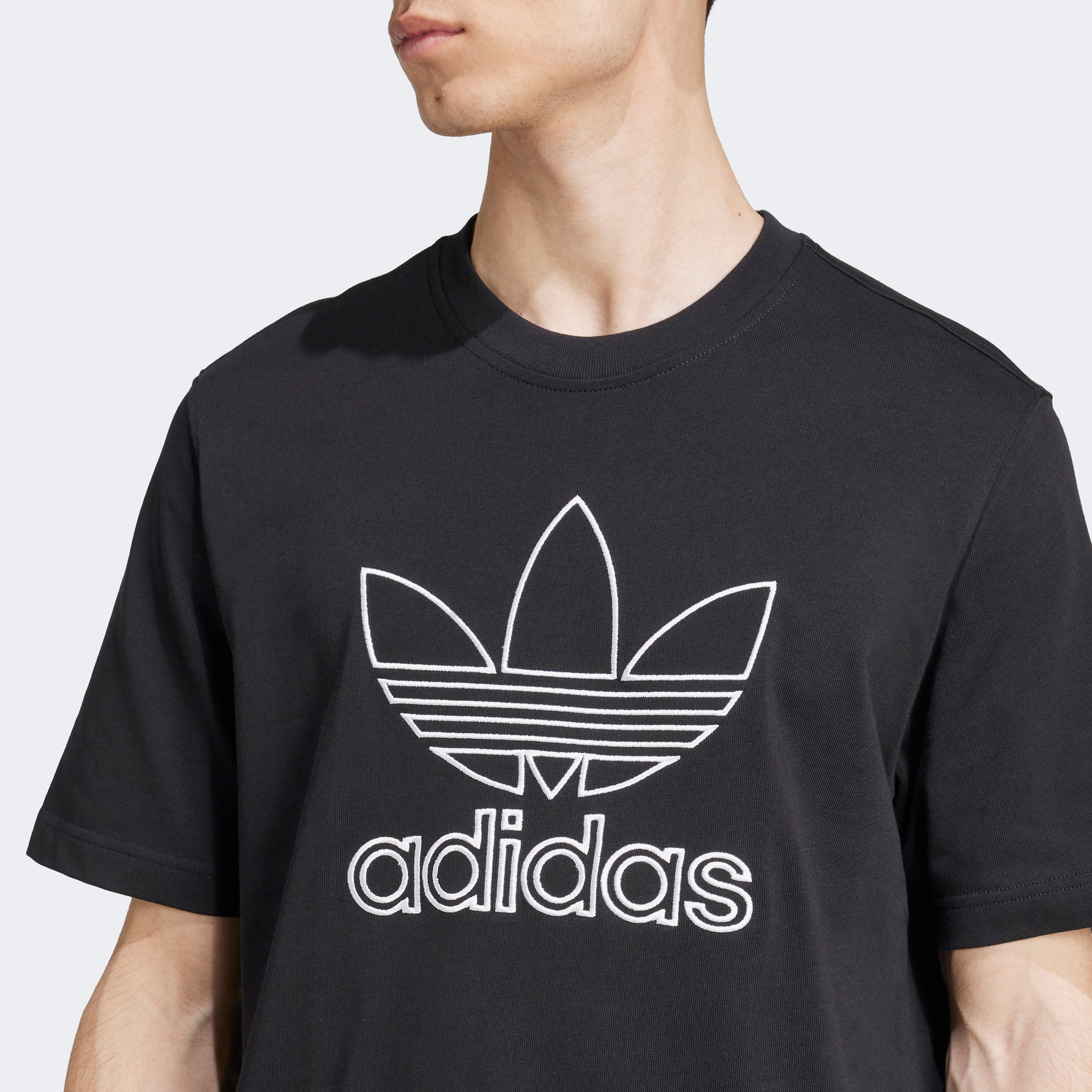 adidas Adicolor Outline Trefoil Erkek Siyah T-Shirt
