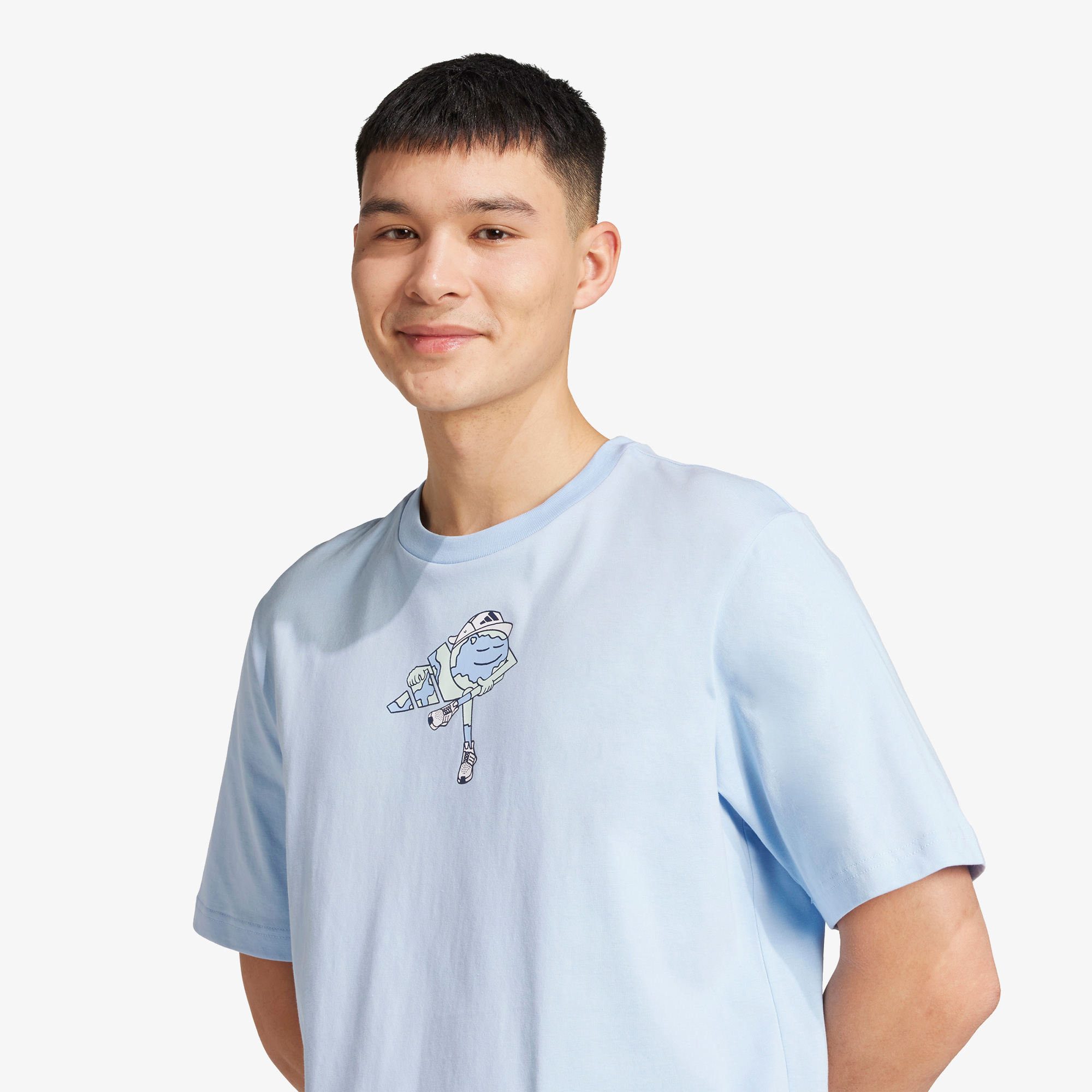 adidas Earth Day Graphic Erkek Mavi T-Shirt