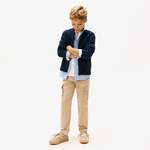 Tommy Hilfiger Half Cardigan Full Zip Çocuk Triko Lacivert Hırka