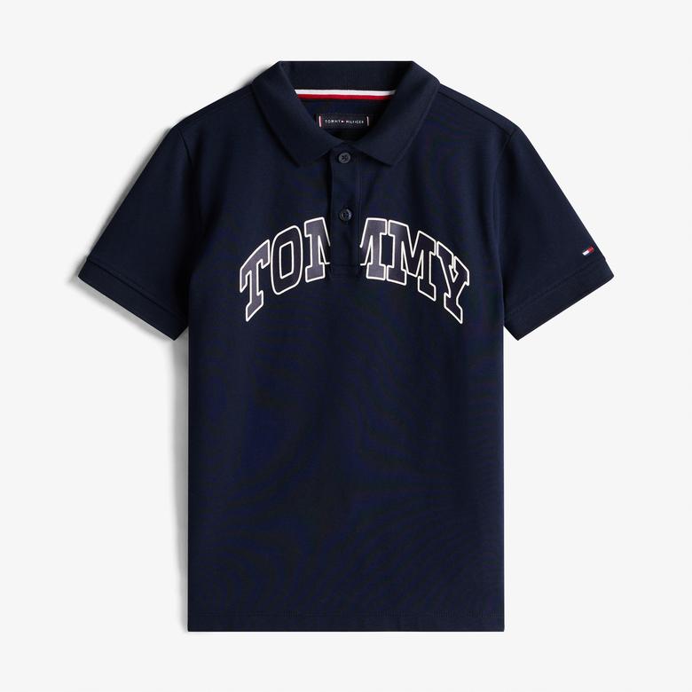 Tommy Hilfiger Graphic Çocuk Lacivert Polo Yaka T-Shirt