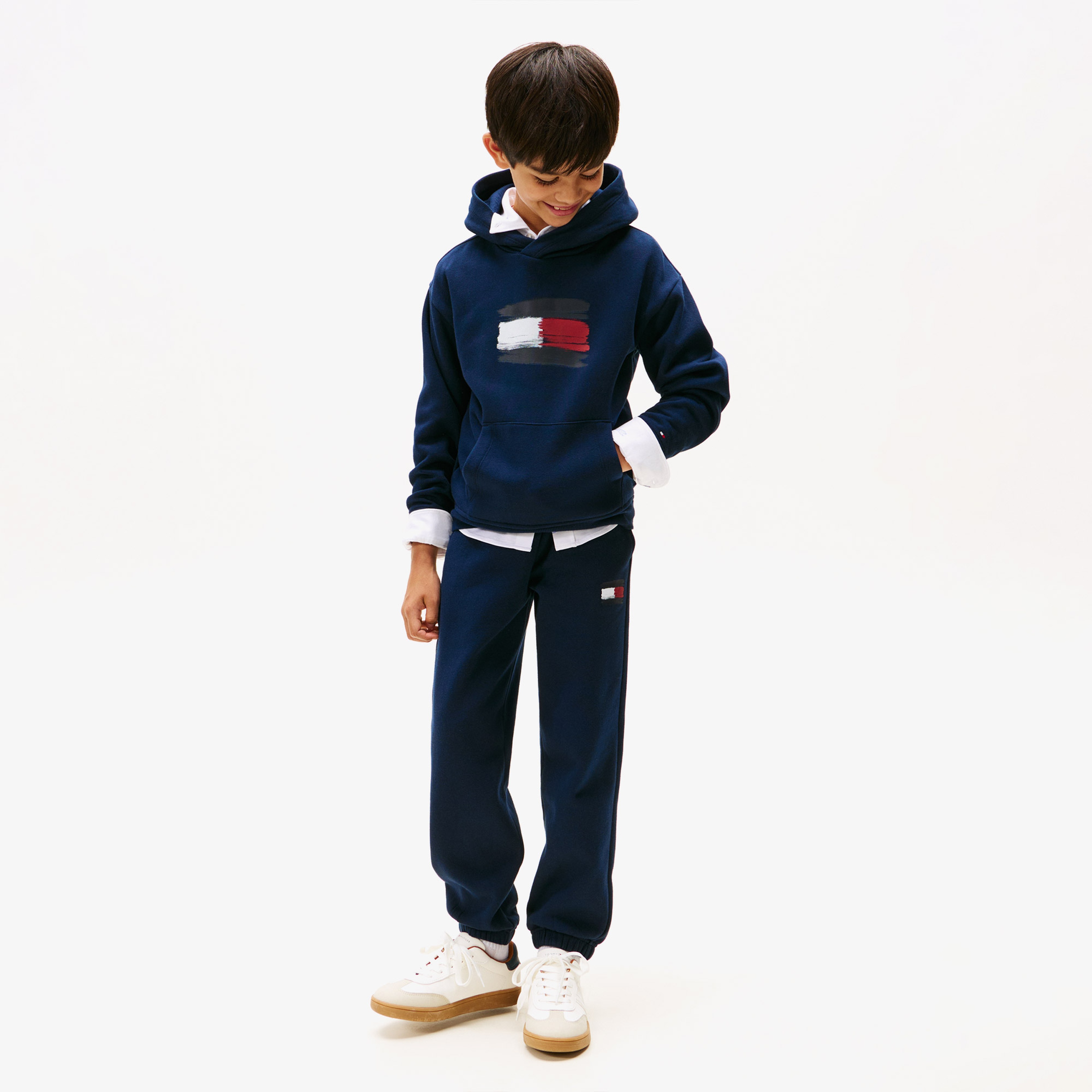 Tommy Hilfiger Flag Çocuk Lacivert Hoodie