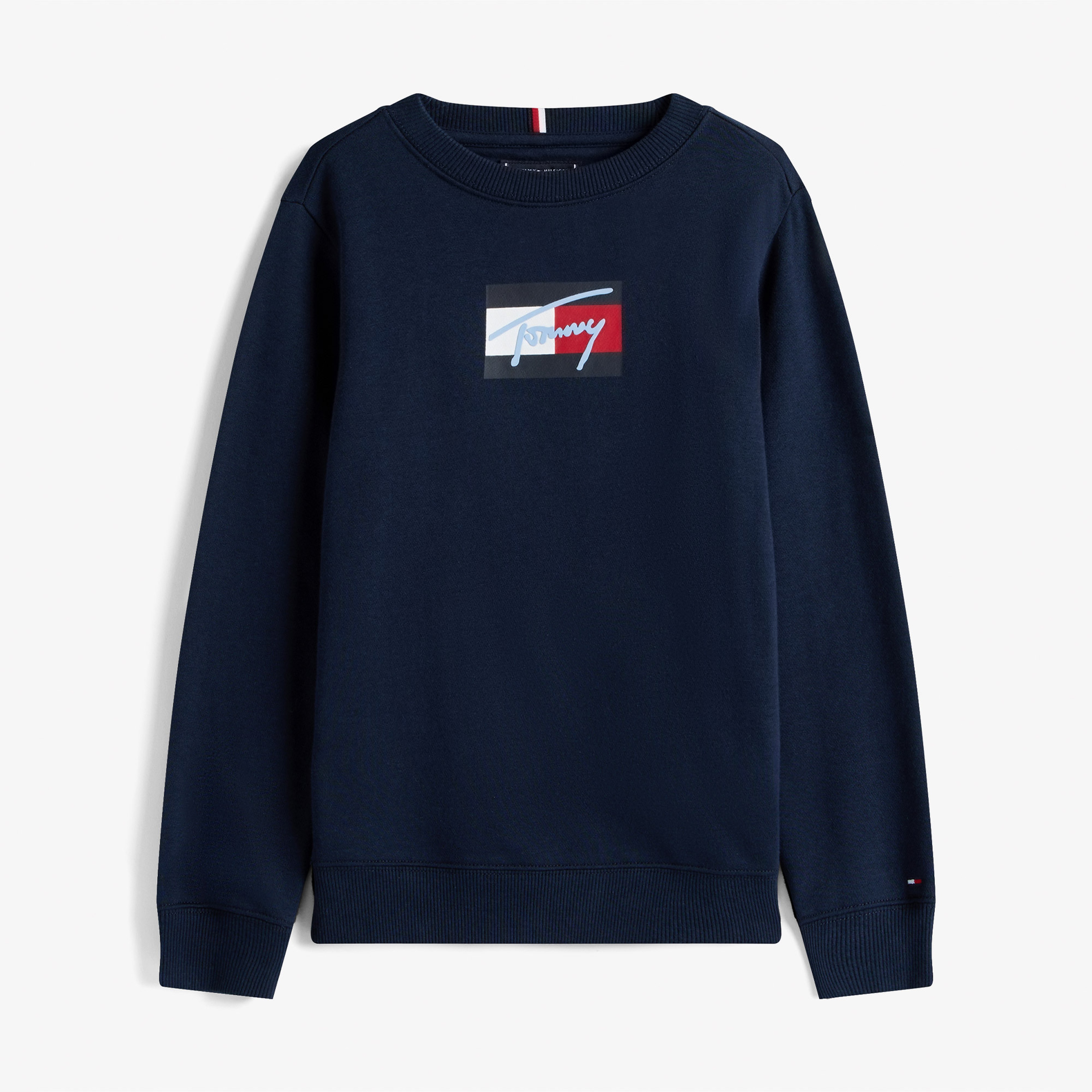 Tommy Hilfiger Script Flag Çocuk Lacivert Sweatshirt