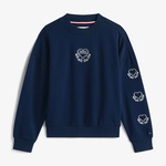 Tommy Hilfiger Embroidered Heart Çocuk Lacivert Sweatshirt