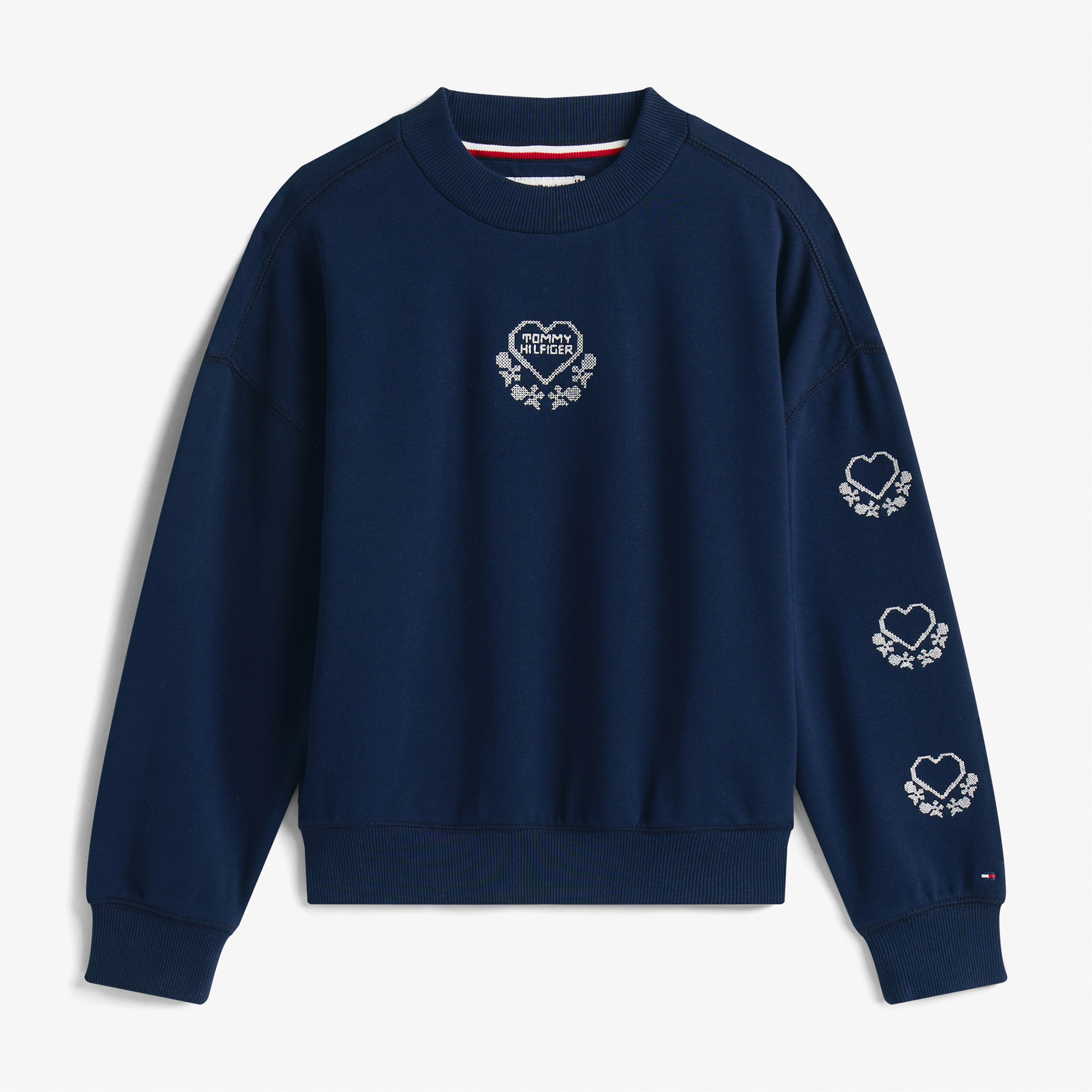 Tommy Hilfiger Embroidered Heart Çocuk Lacivert Sweatshirt
