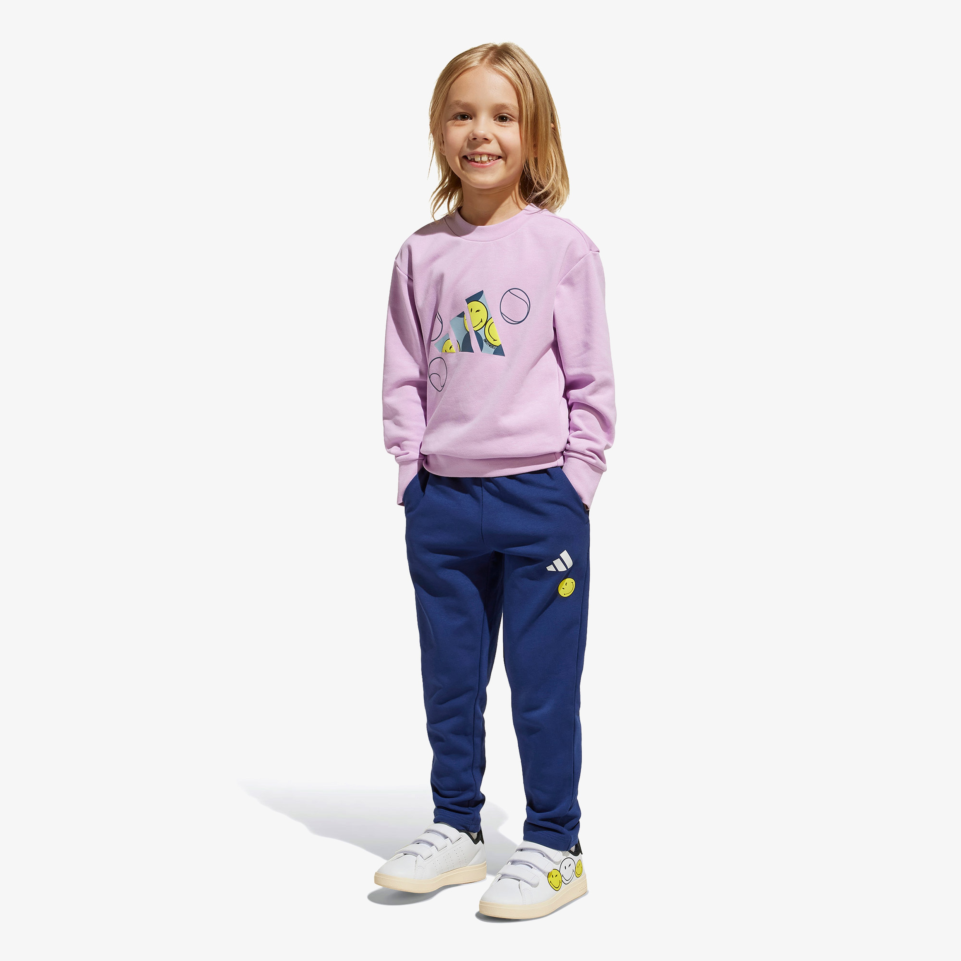 adidas x Smileyworld Çocuk Mor Eşofman Takımı
