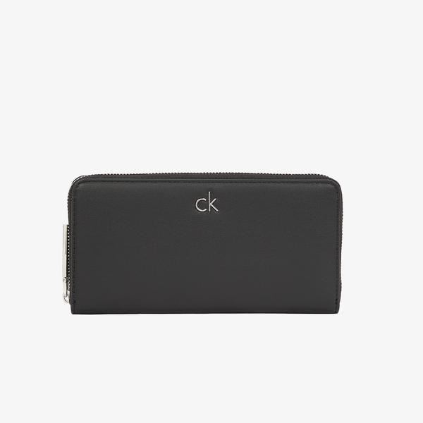 Calvin Klein Daily Large Zip Around Pbl Kadın Siyah Cüzdan