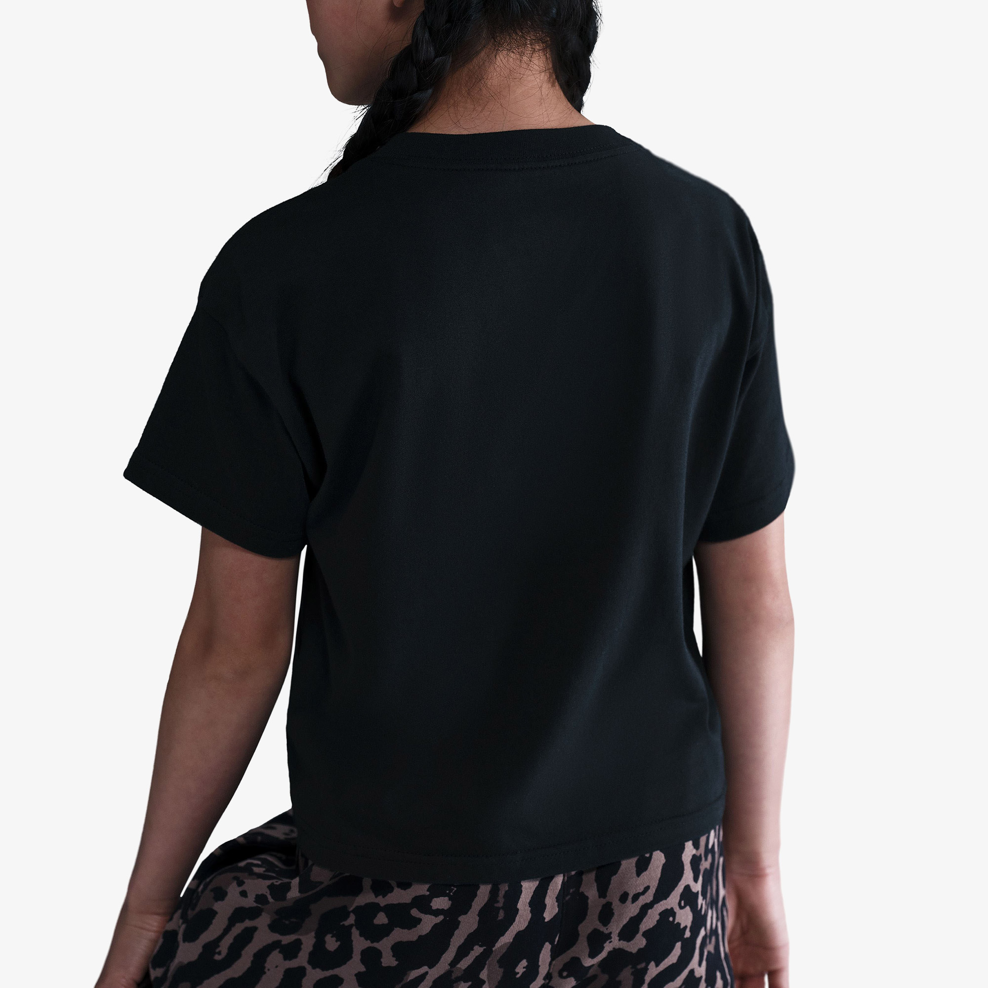 Nike Sportswear Boxy Animal Print Çocuk Siyah T-Shirt