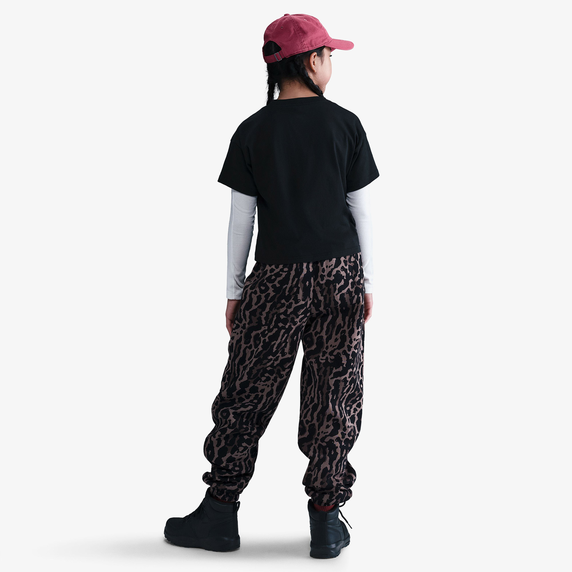 Nike Sportswear Boxy Animal Print Çocuk Siyah T-Shirt