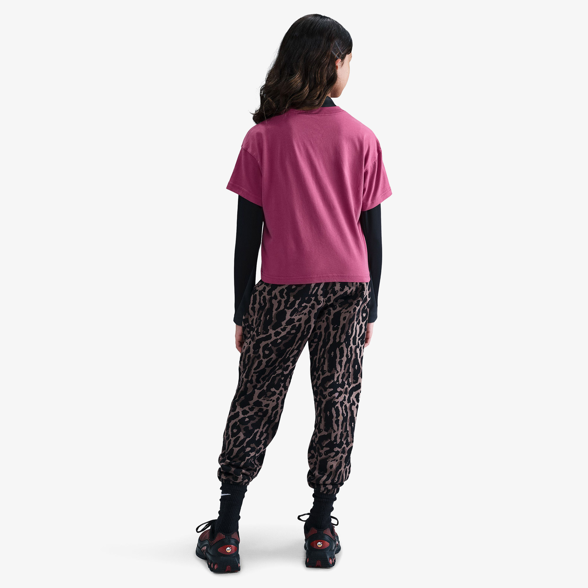Nike Sportswear Boxy Animal Print Çocuk Pembe T-Shirt
