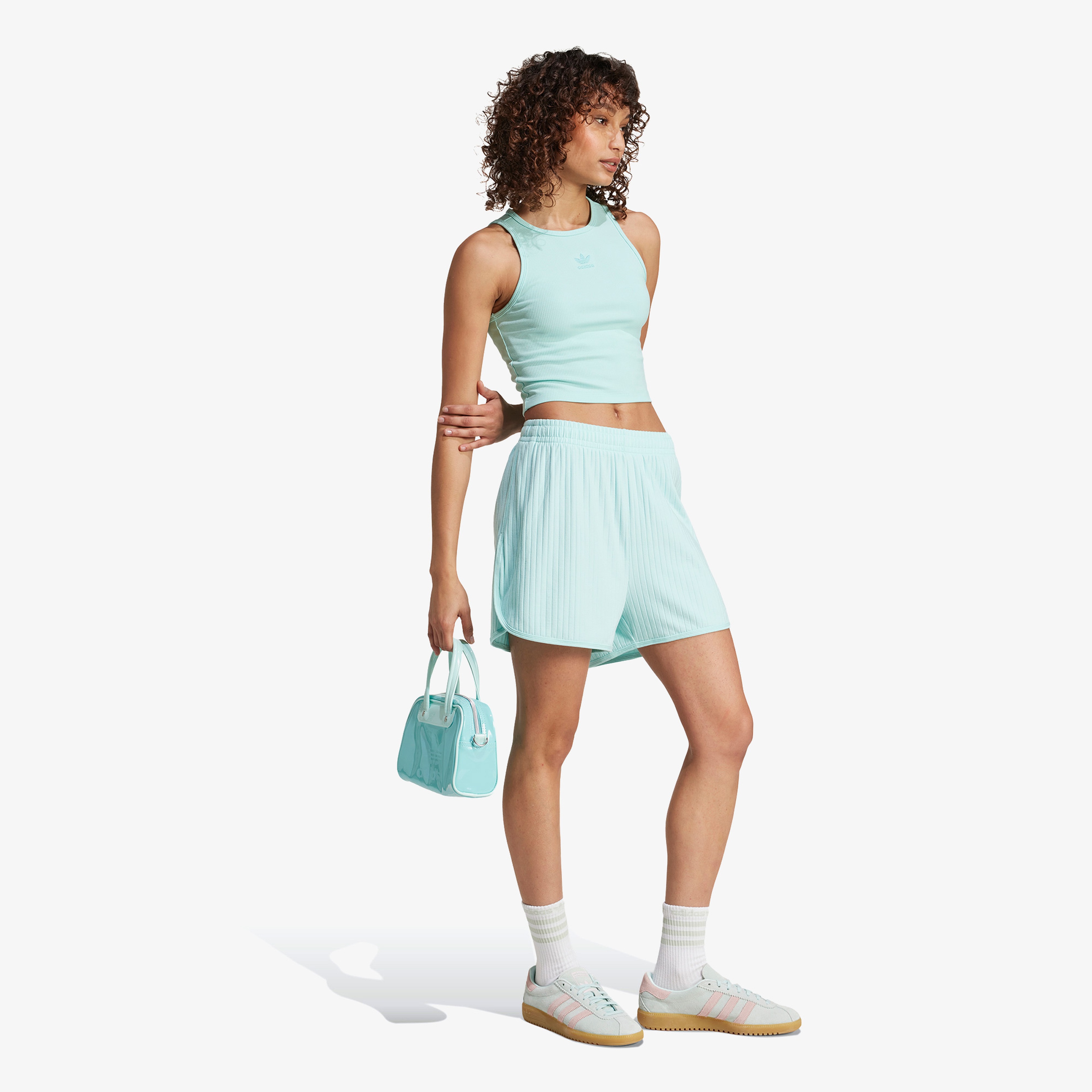 adidas Essentials Rib Kadın Turkuaz Kolsuz T-Shirt