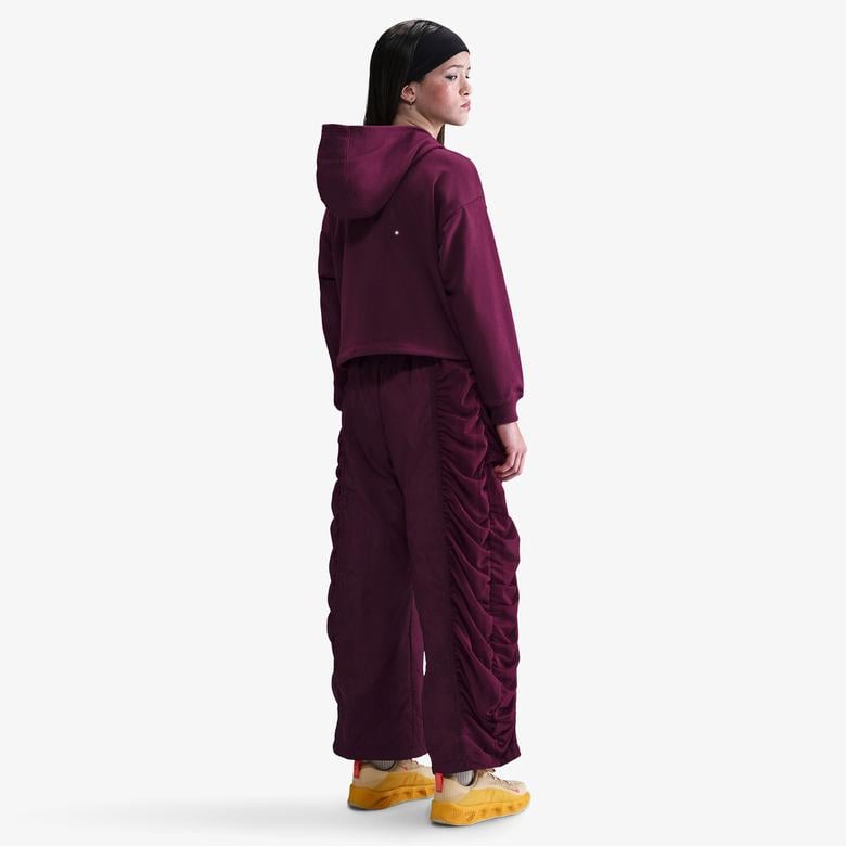 Nike Sportswear Dri-Fit Fleece Dance Çocuk Bordo Kapüşonlu Eşofman Üstü