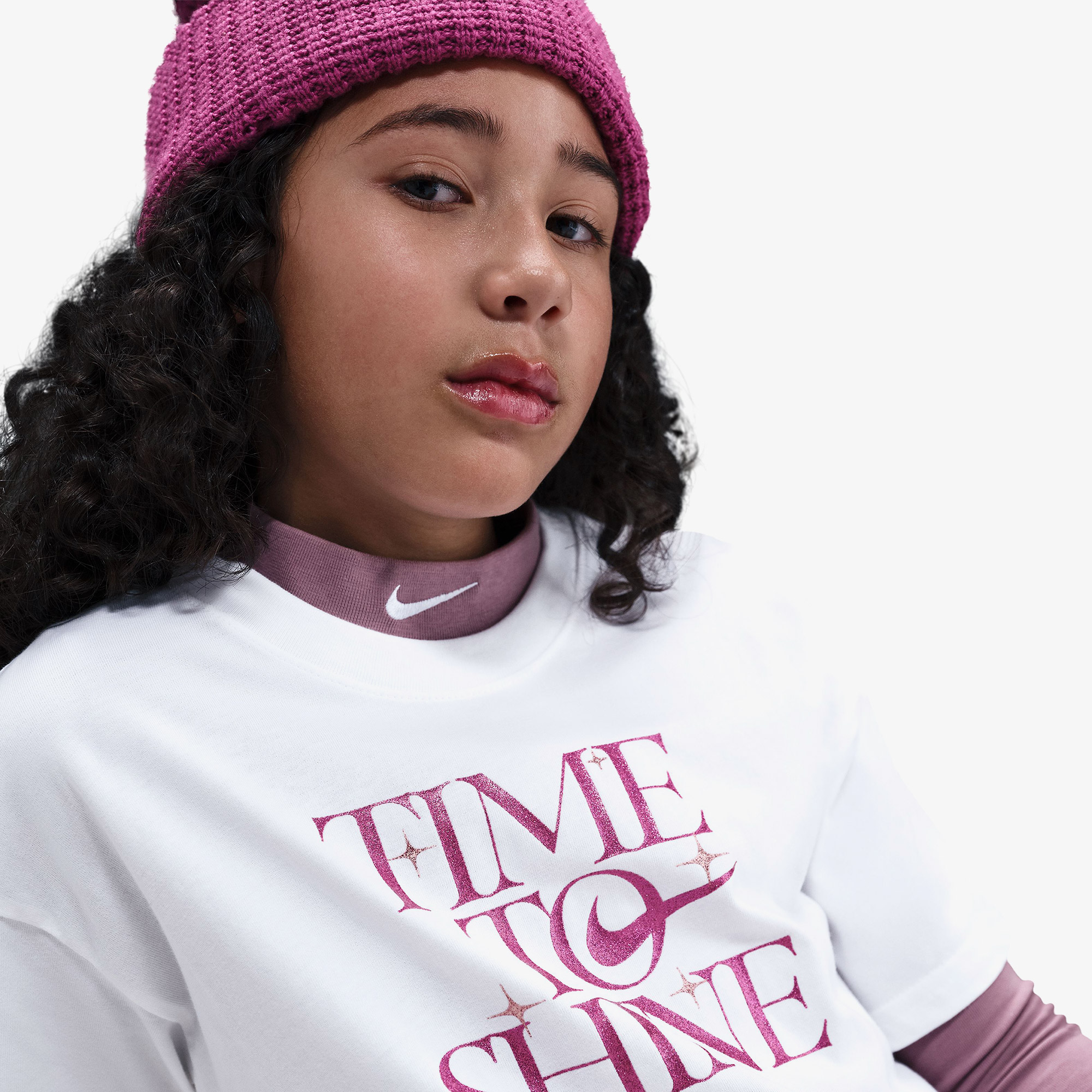 Nike Sportswear Empower Shine Genç Çocuk Beyaz T-Shirt