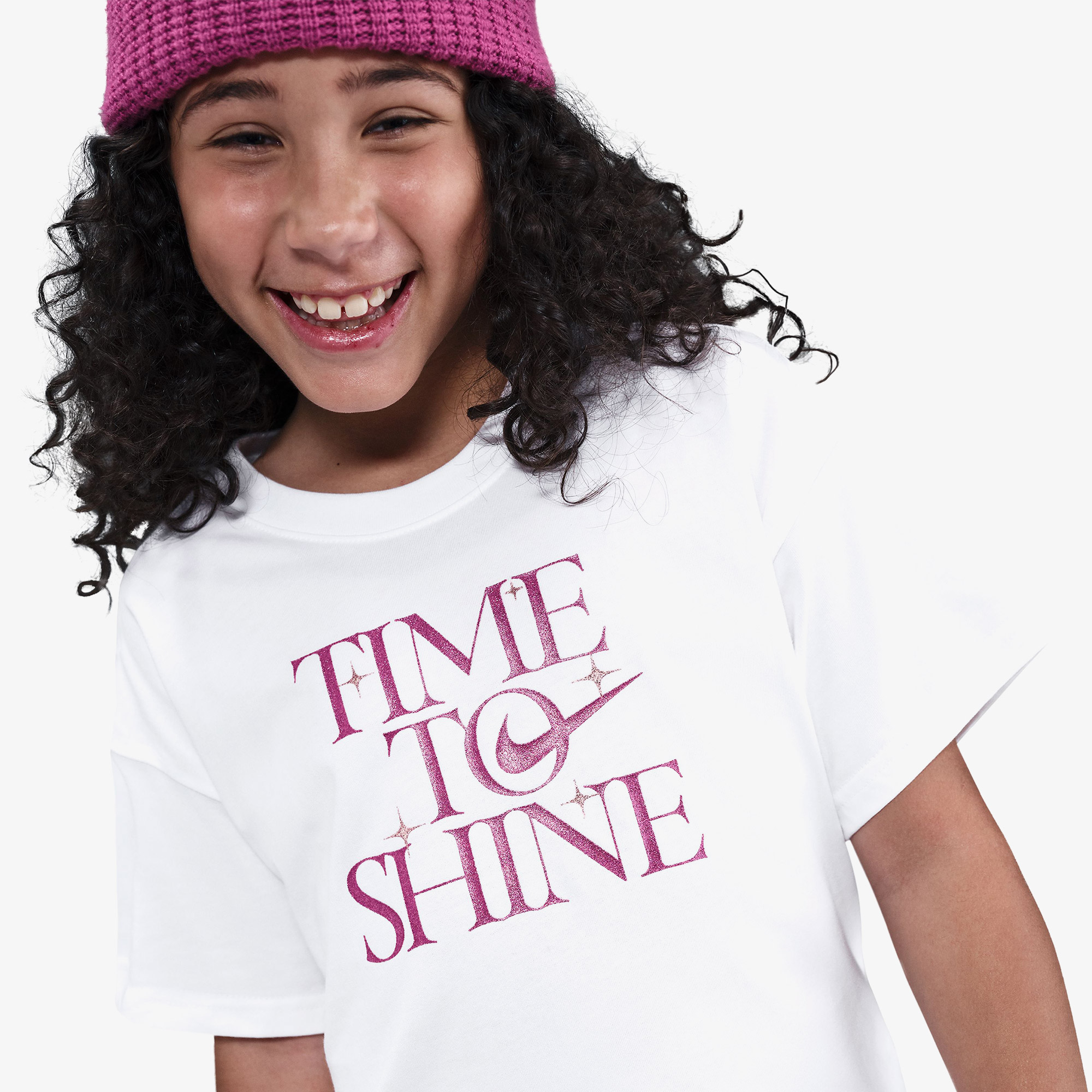 Nike Sportswear Empower Shine Genç Çocuk Beyaz T-Shirt