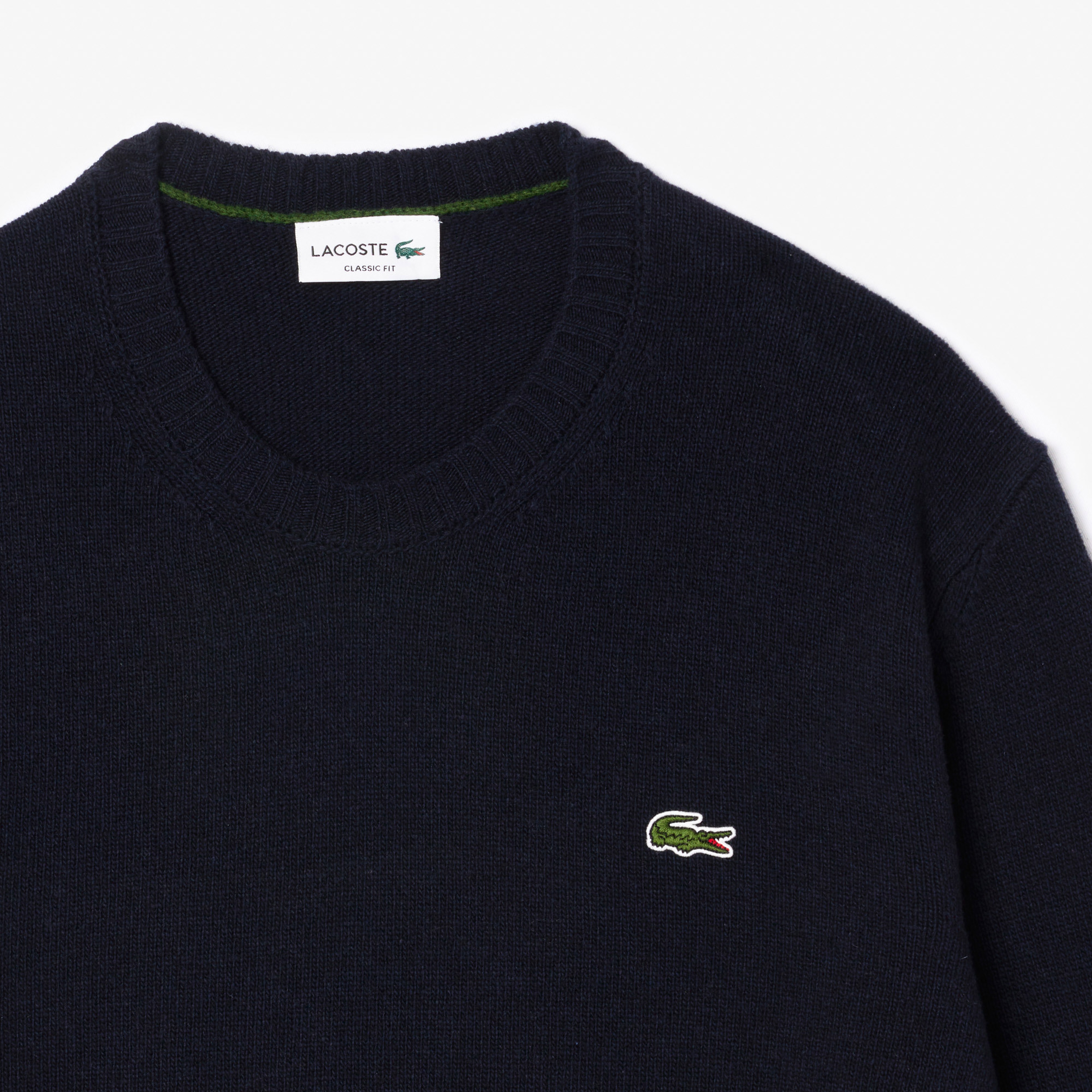 Carded Wool Crew Neck Sweater