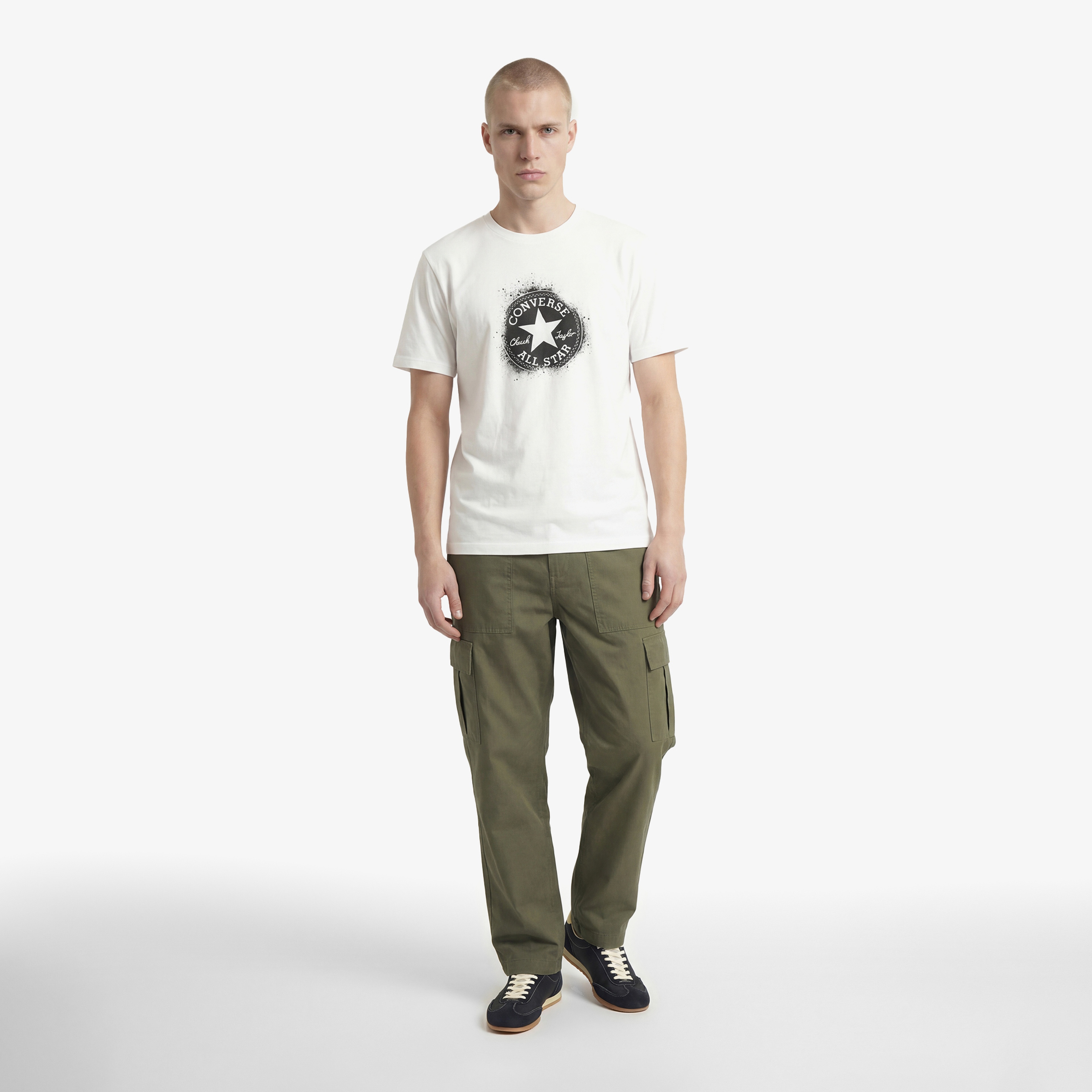 Converse Chuck Distort Spray Erkek Beyaz T-Shirt