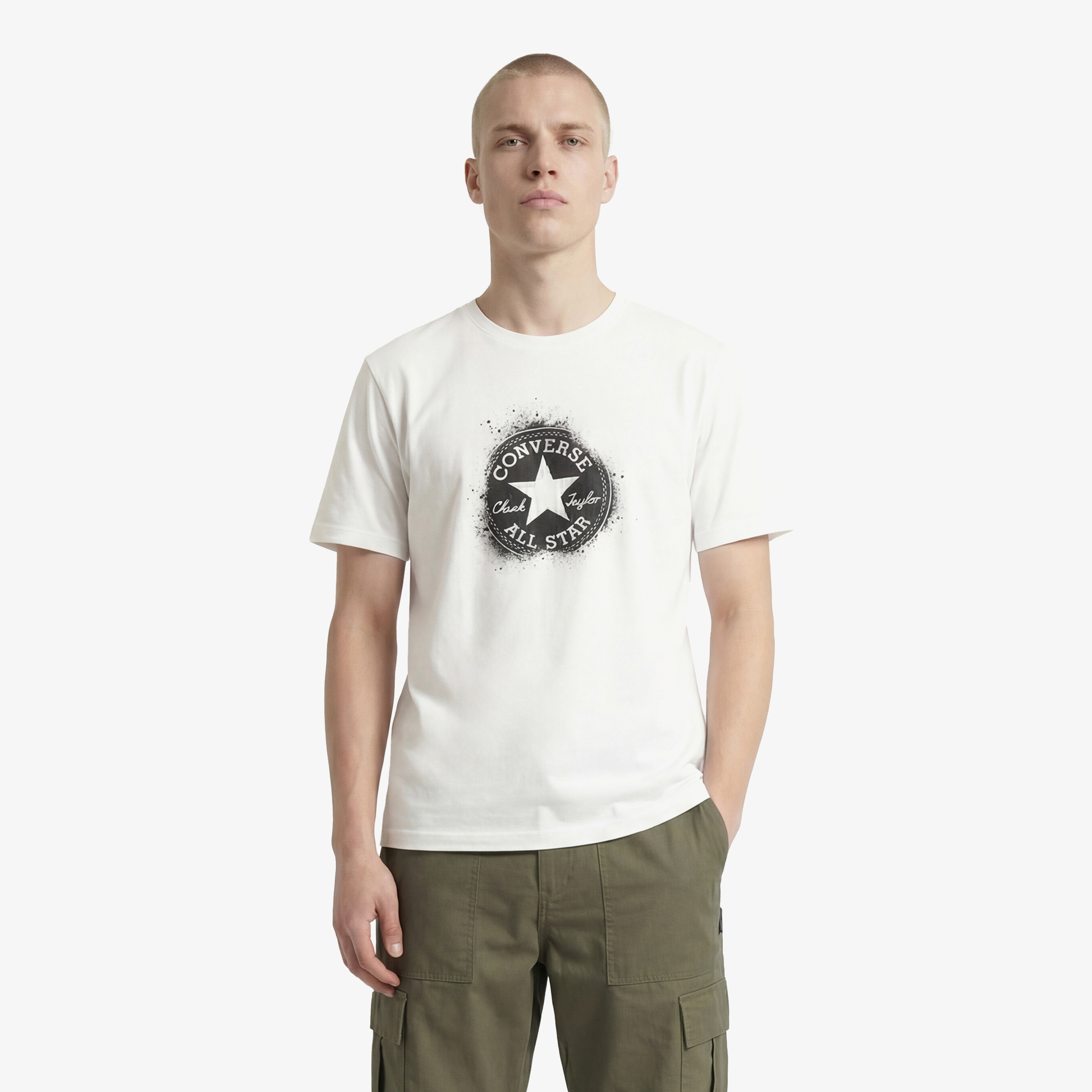 Converse Chuck Distort Spray Erkek Beyaz T-Shirt