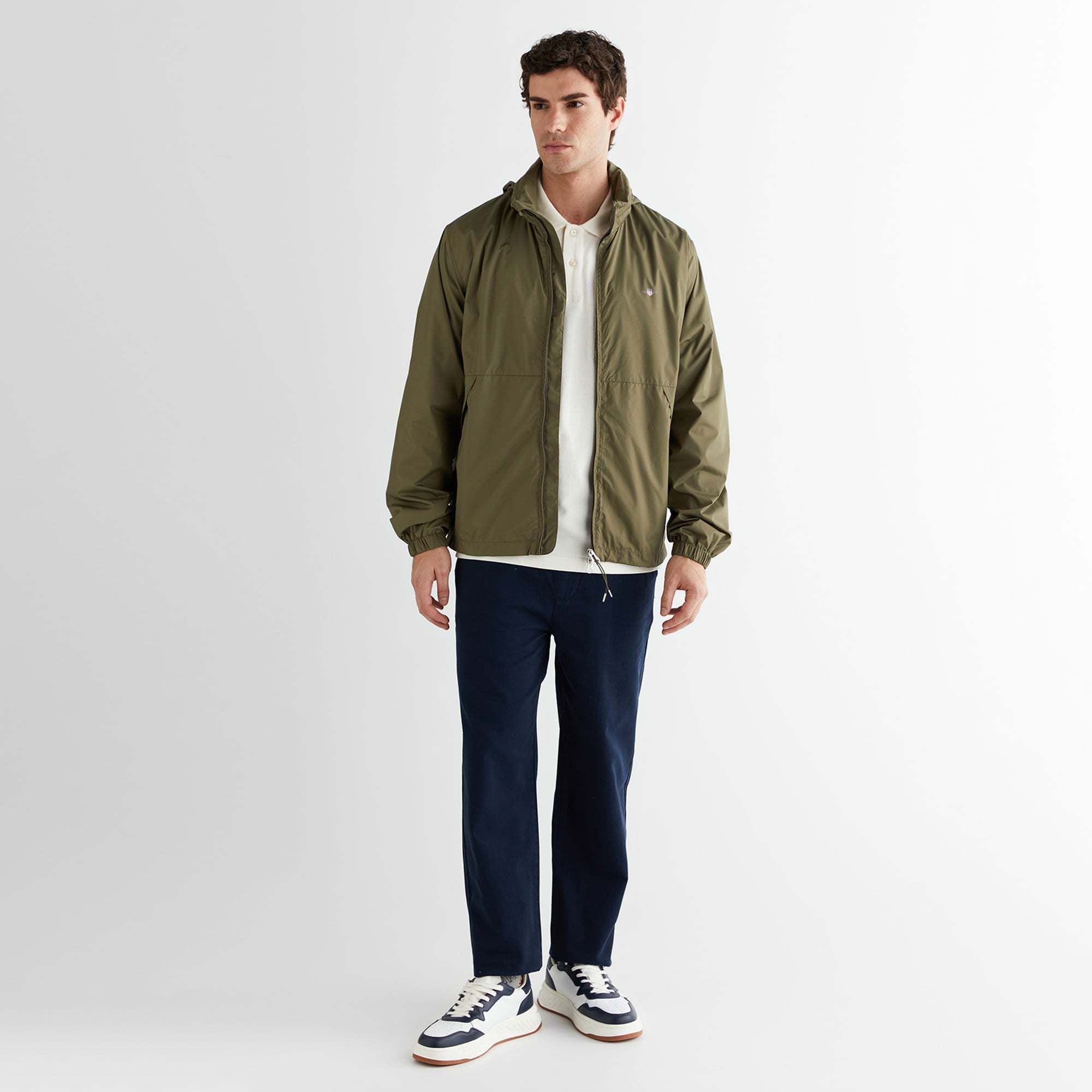 GANT Erkek Yeşil Regular Fit Kapüşonlu Rüzgarlık