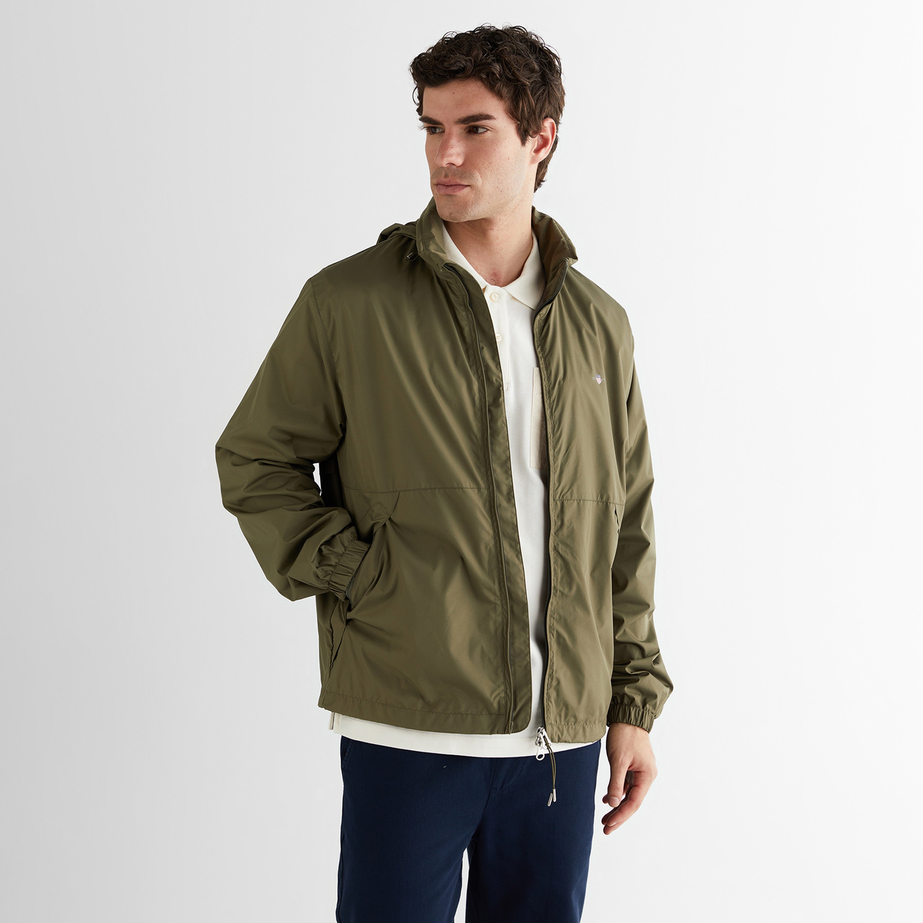 GANT Erkek Yeşil Regular Fit Kapüşonlu Rüzgarlık