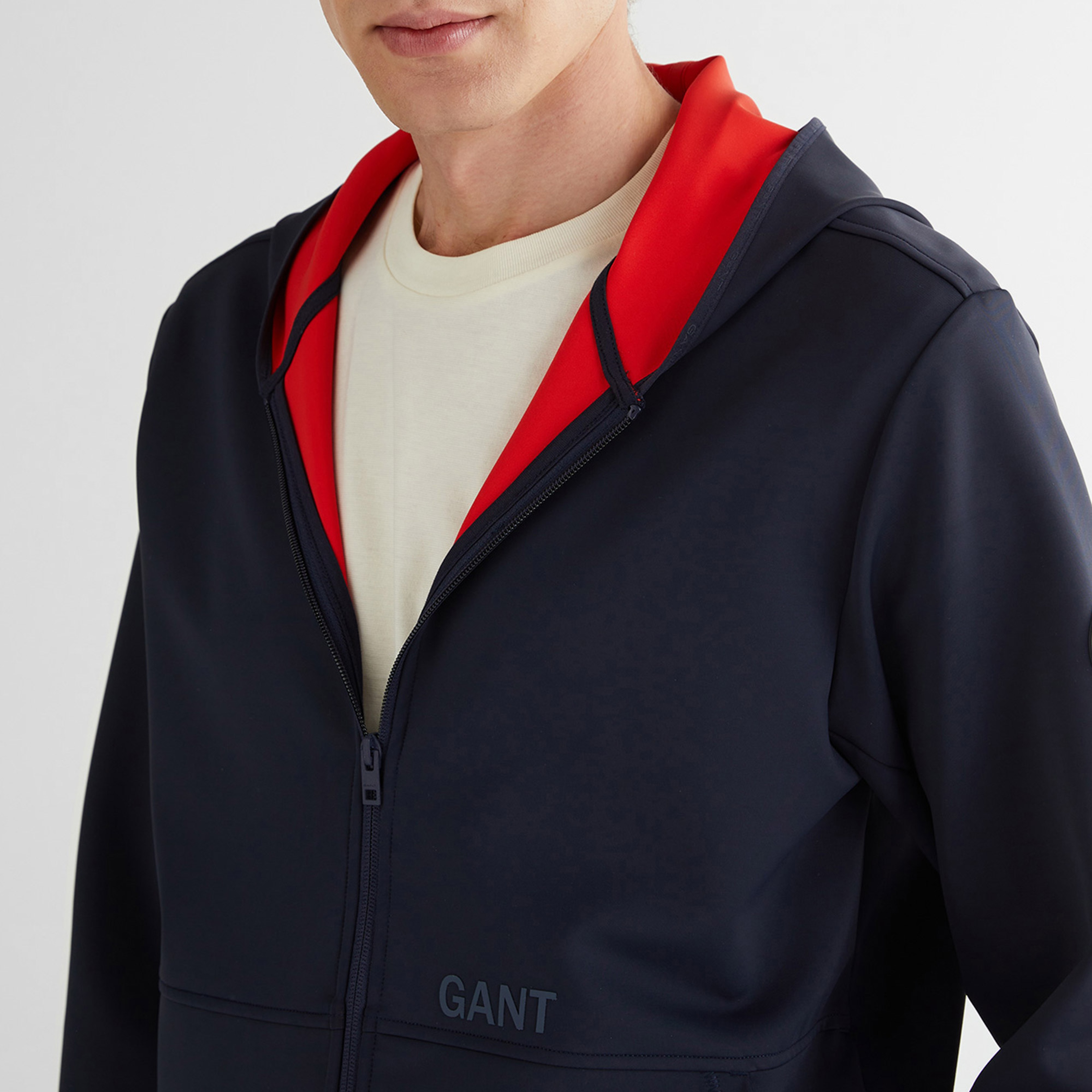 GANT Erkek Lacivert Slim Fit Kapüşonlu Sweatshirt