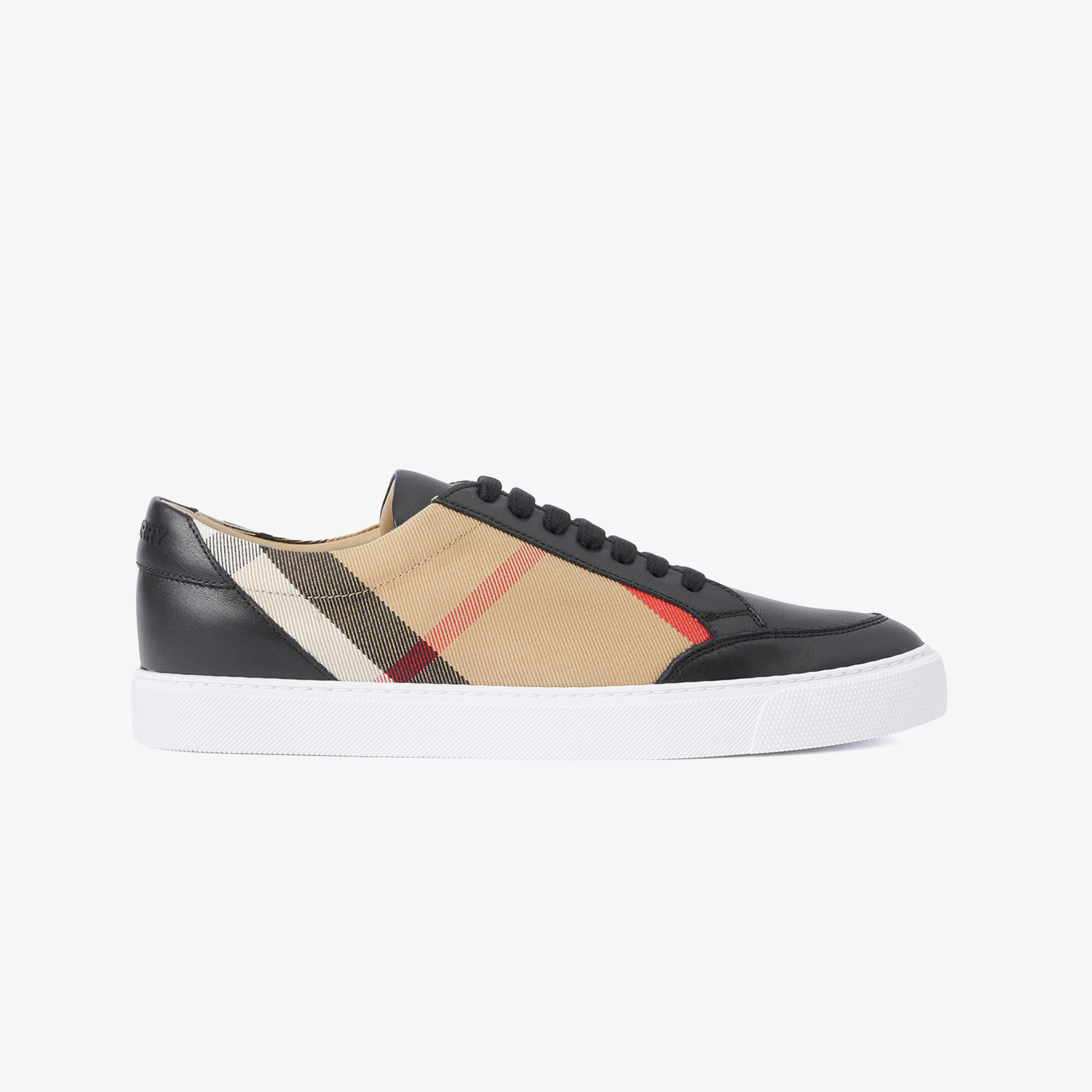 Burberry House Check and Leather Kadın Siyah Spor Ayakkabı