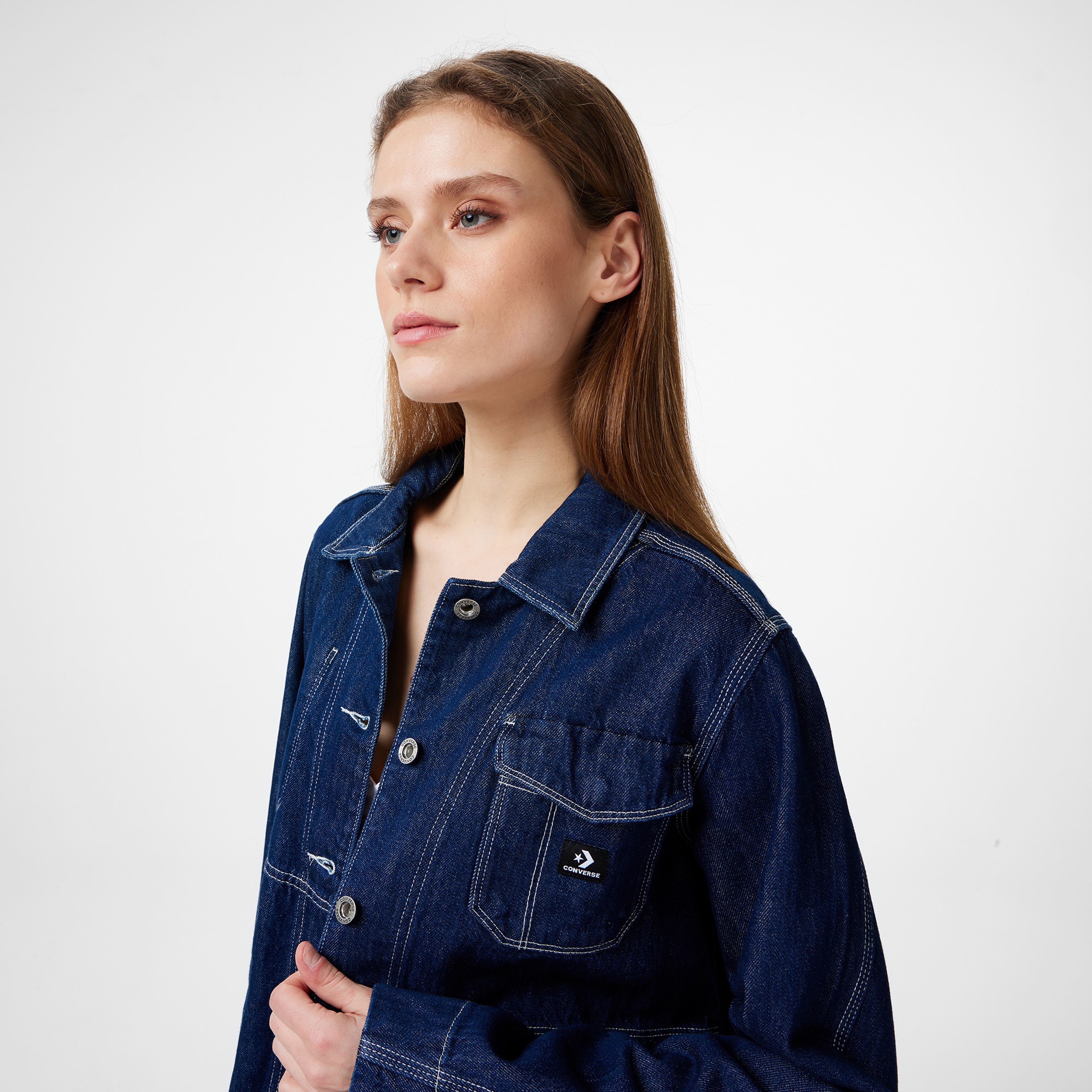 Converse Chaqueta Denim Kadın Mavi Ceket