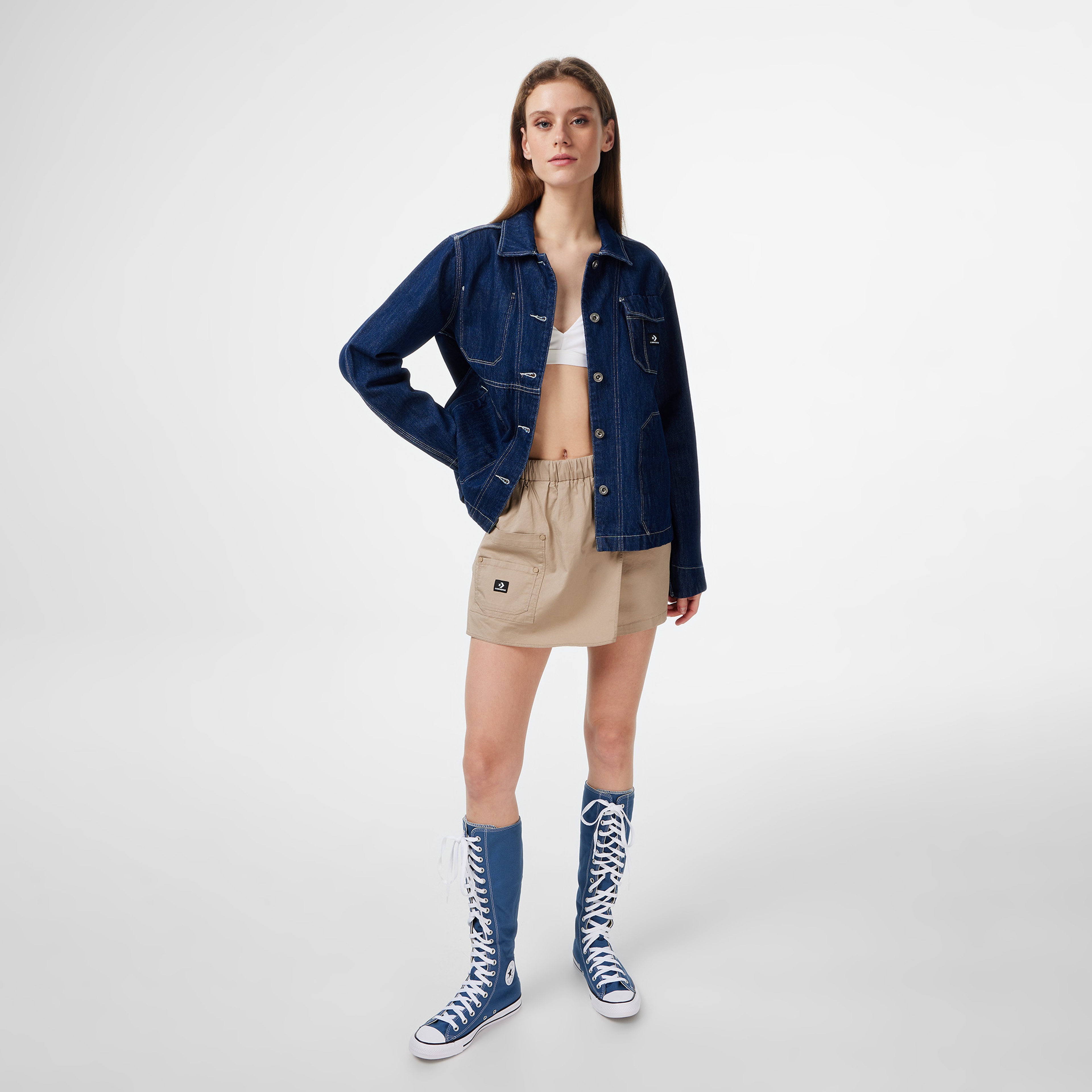 Converse Chaqueta Denim Kadın Mavi Ceket