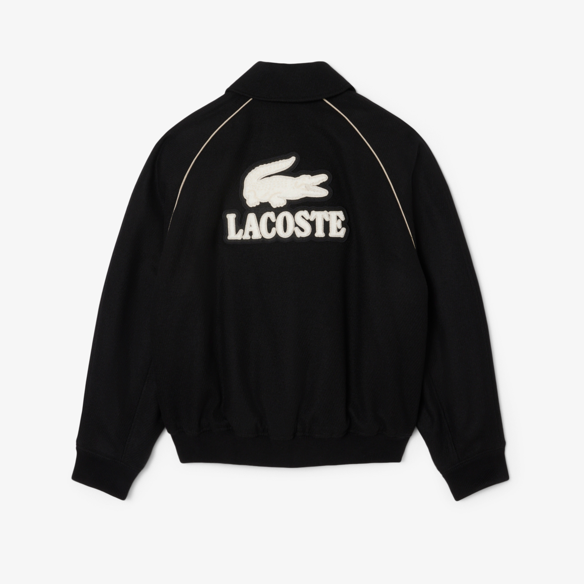 Lacoste Erkek Classic Fit Gömlek Yaka Baskılı Siyah Ceket