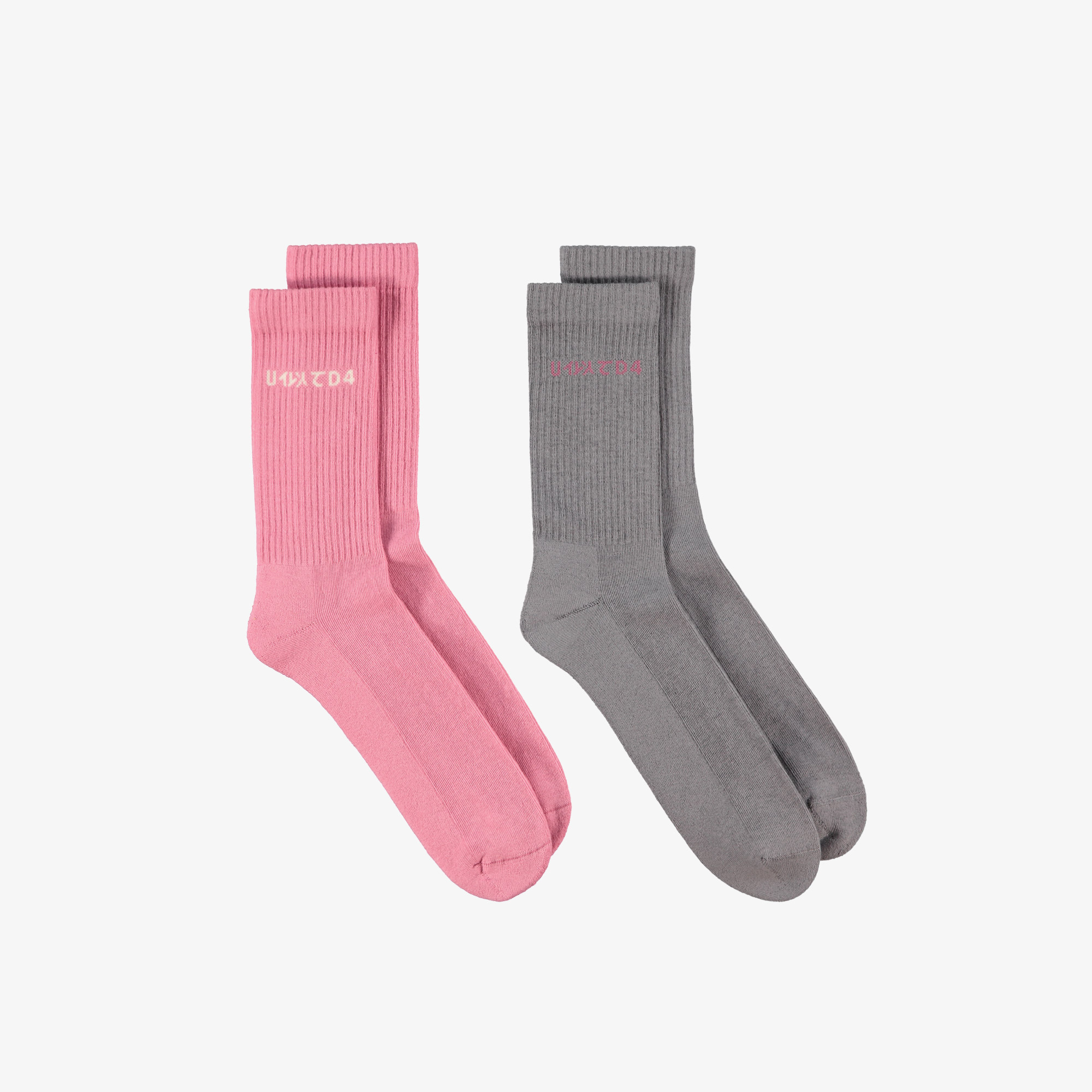 UNITED4 Classic Unisex Gri/Pembe 2'li Çorap