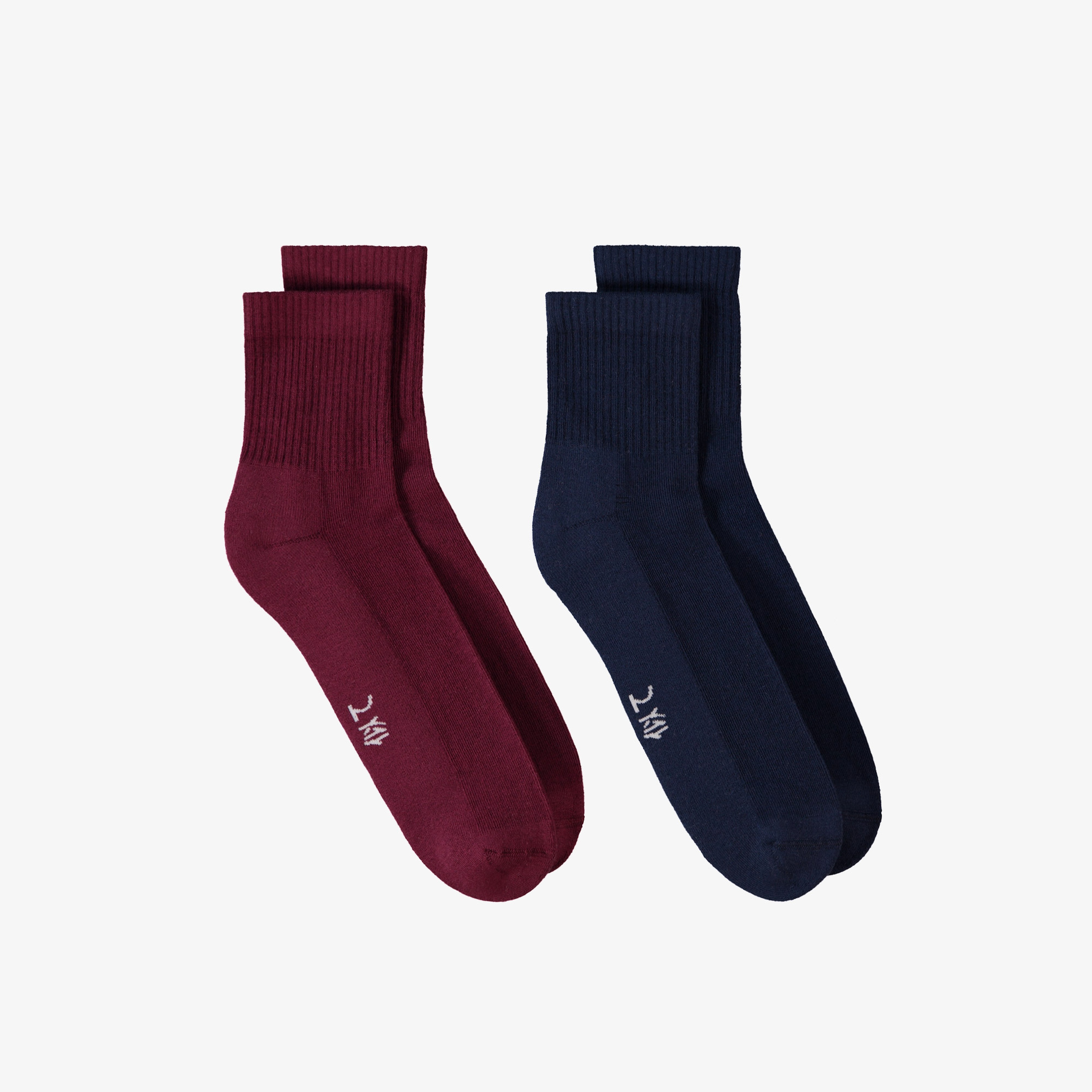 UNITED4 Unisex Lacivert/Beyaz 2'li Çorap