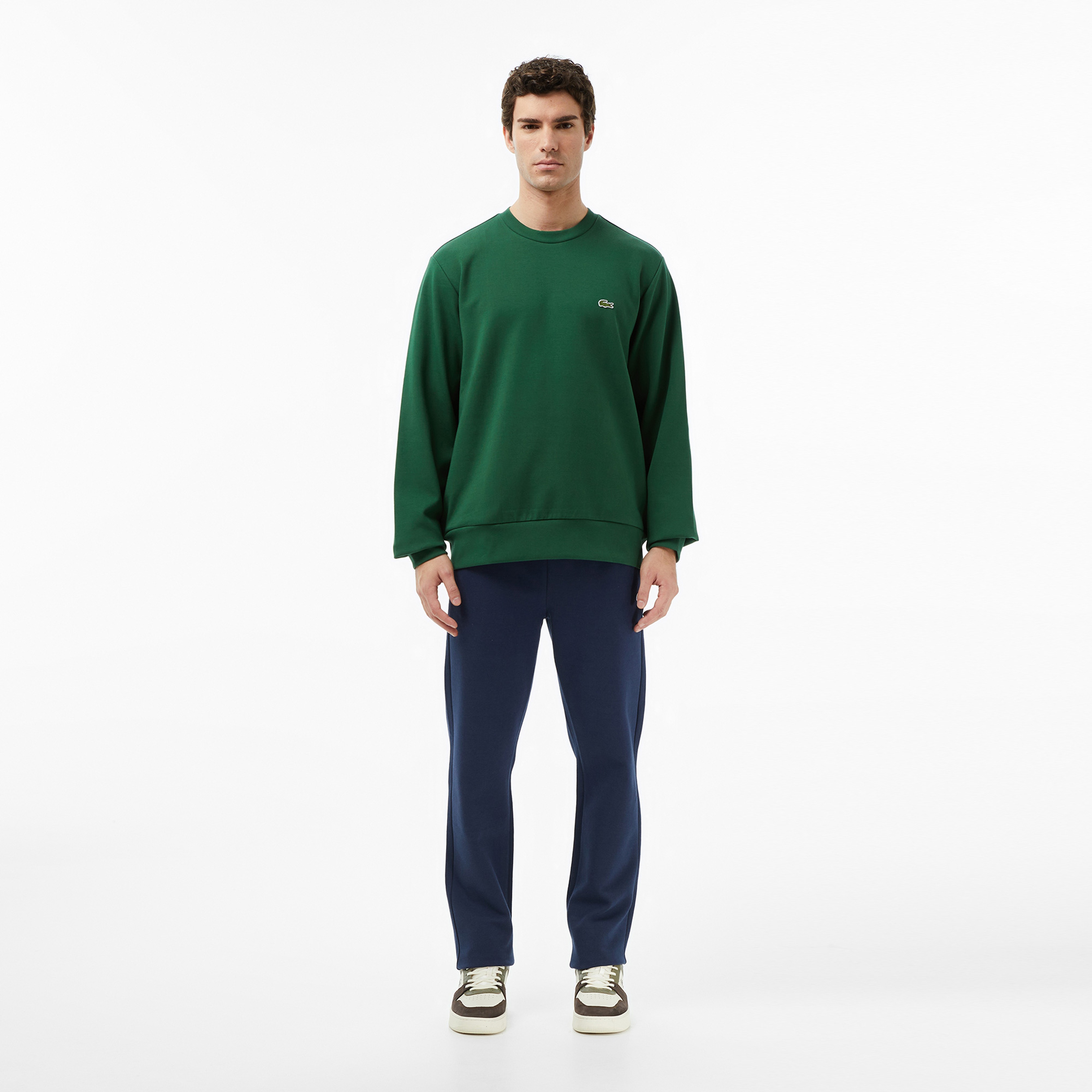 Lacoste Erkek Classic Fit Bisiklet Yaka Yeşil Sweatshirt