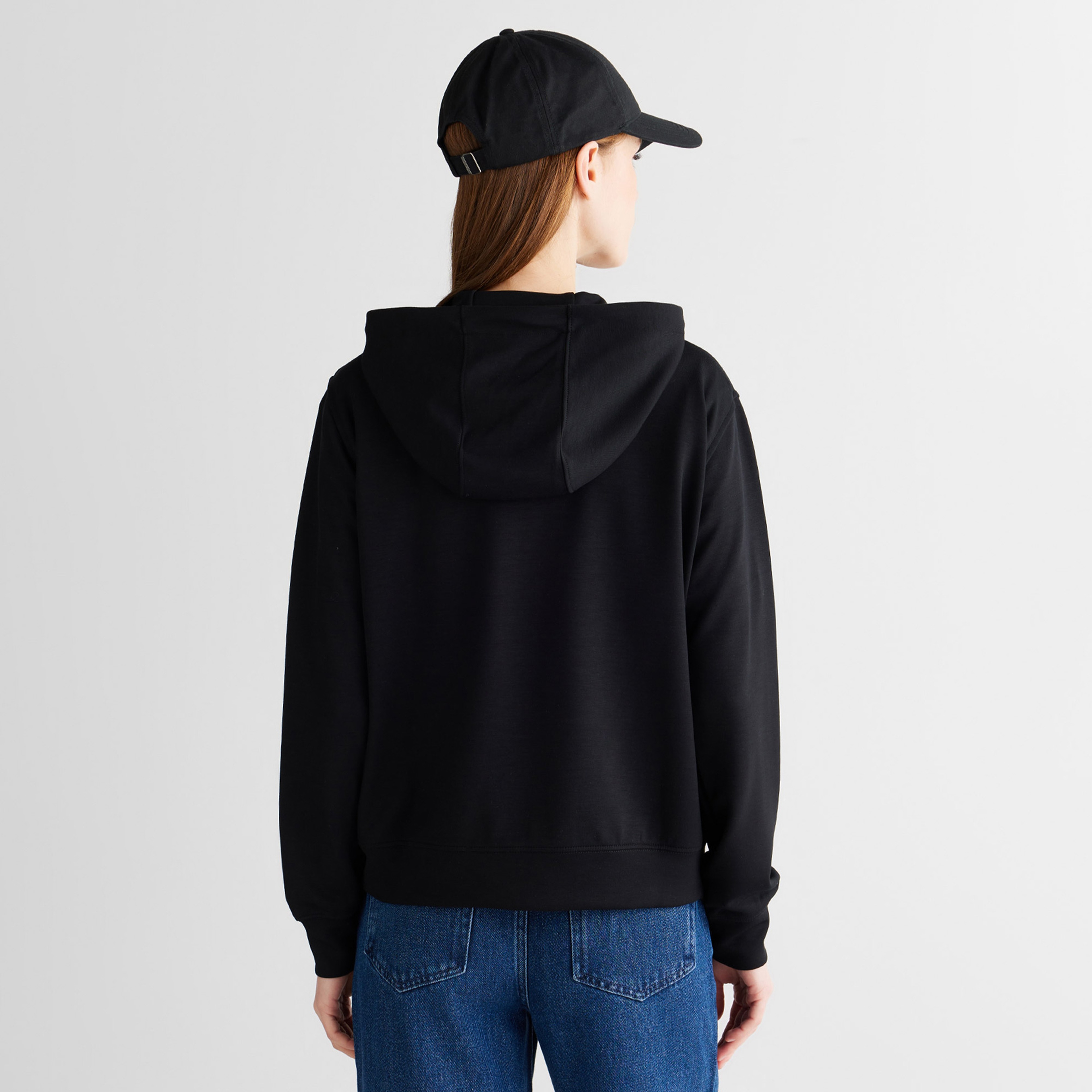 GANT Kadın Siyah Regular Fit Fermuarlı Sweatshirt