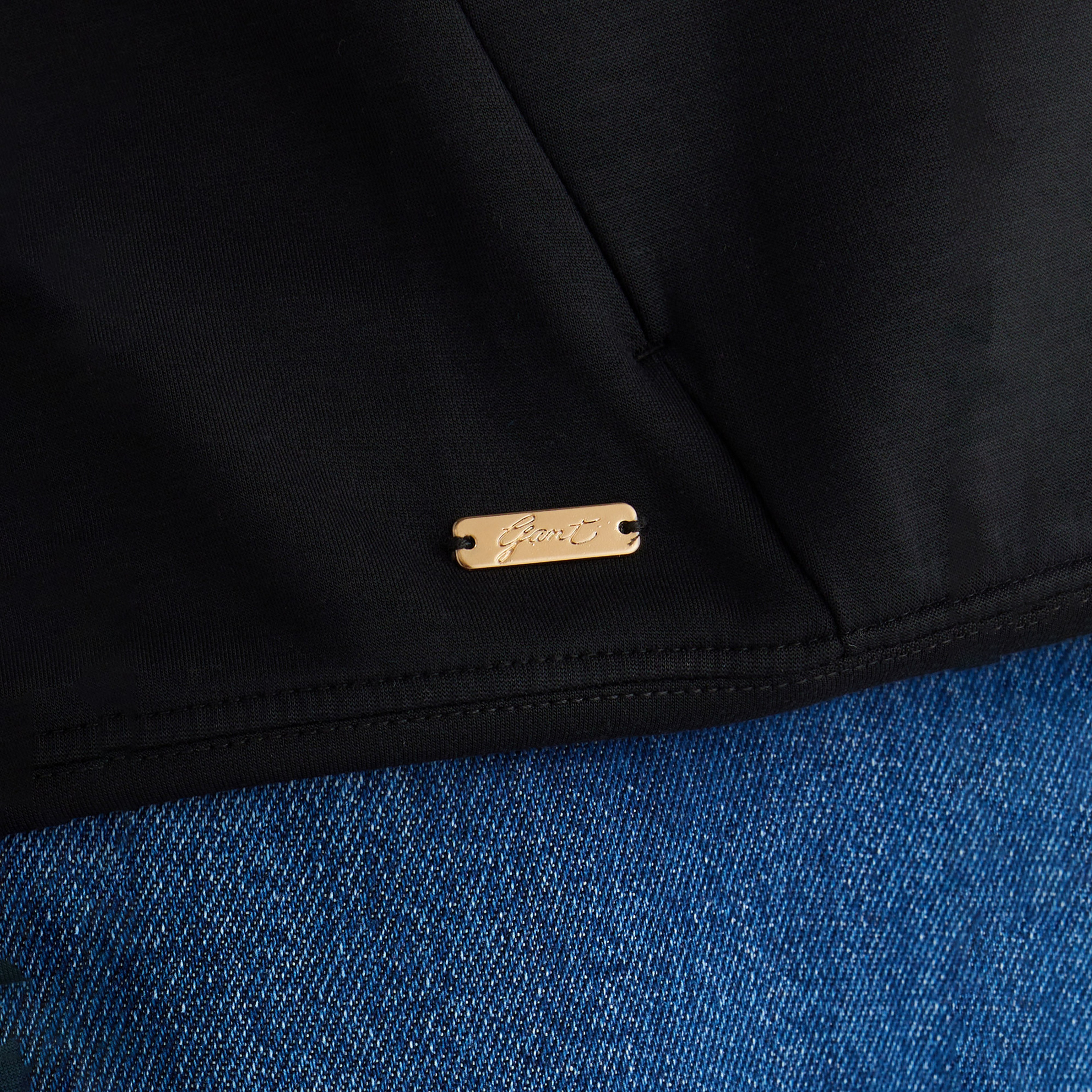 GANT Kadın Siyah Regular Fit Fermuarlı Sweatshirt