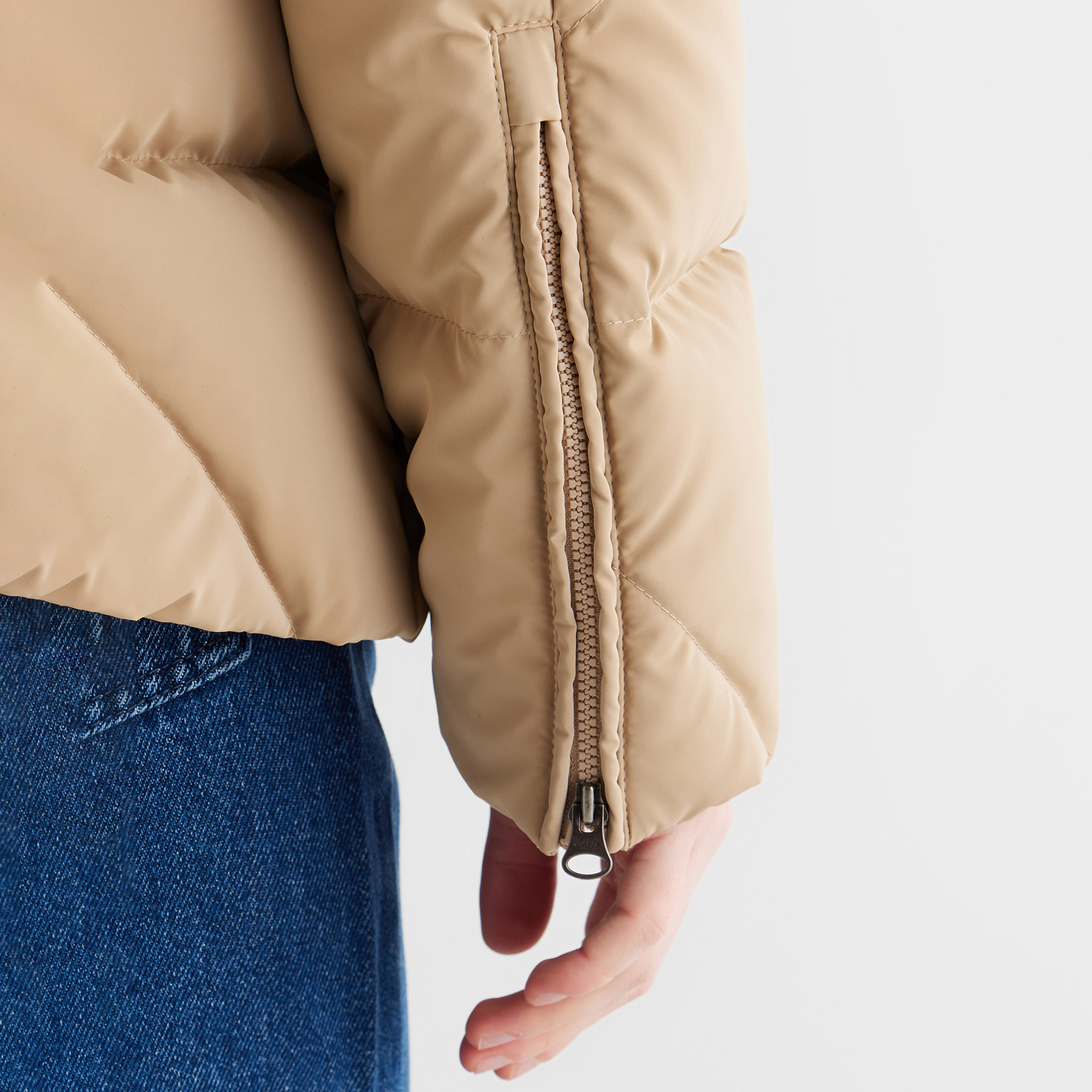 GANT Kadın Bej Regular Fit Fermuarlı Ceket