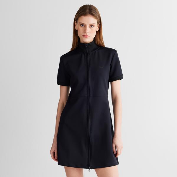 GANT Kadın Siyah Regular Fit Fermuarlı Elbise