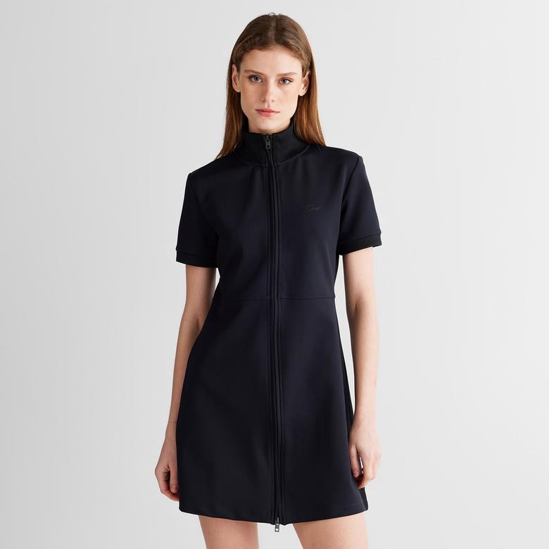 GANT Kadın Siyah Regular Fit Fermuarlı Elbise
