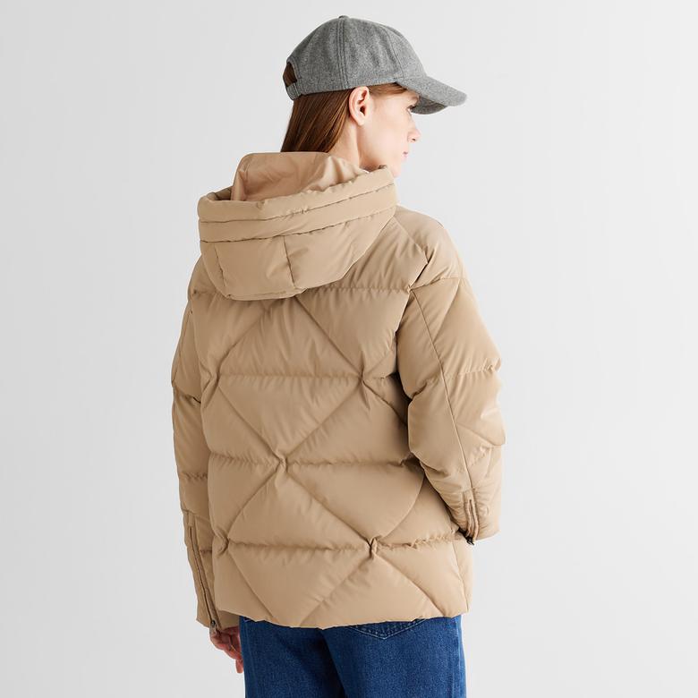 GANT Kadın Bej Regular Fit Fermuarlı Ceket