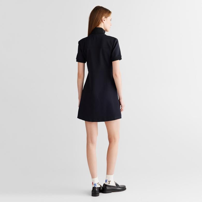 GANT Kadın Siyah Regular Fit Fermuarlı Elbise