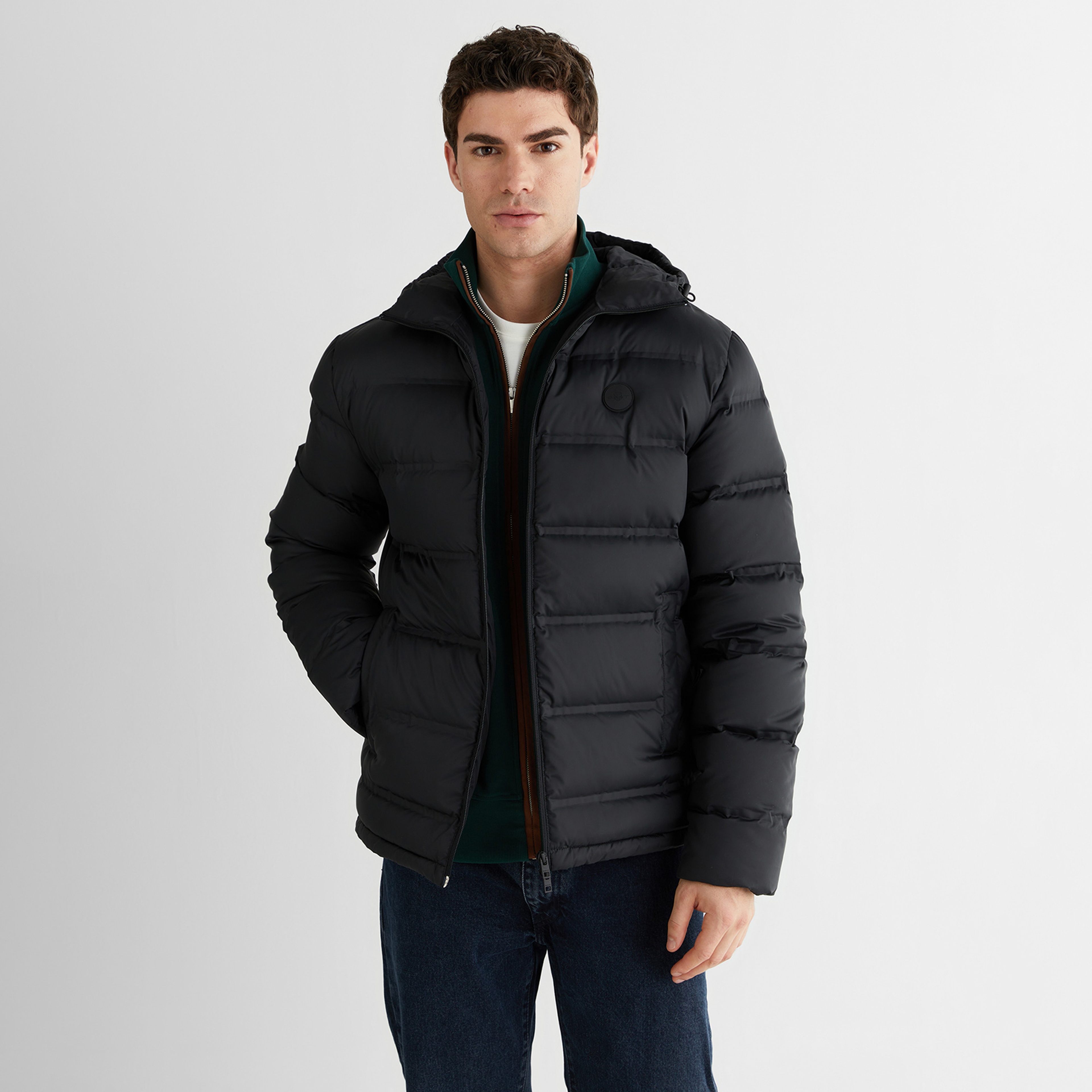 GANT Erkek Siyah Regular Fit Fermuarlı Mont