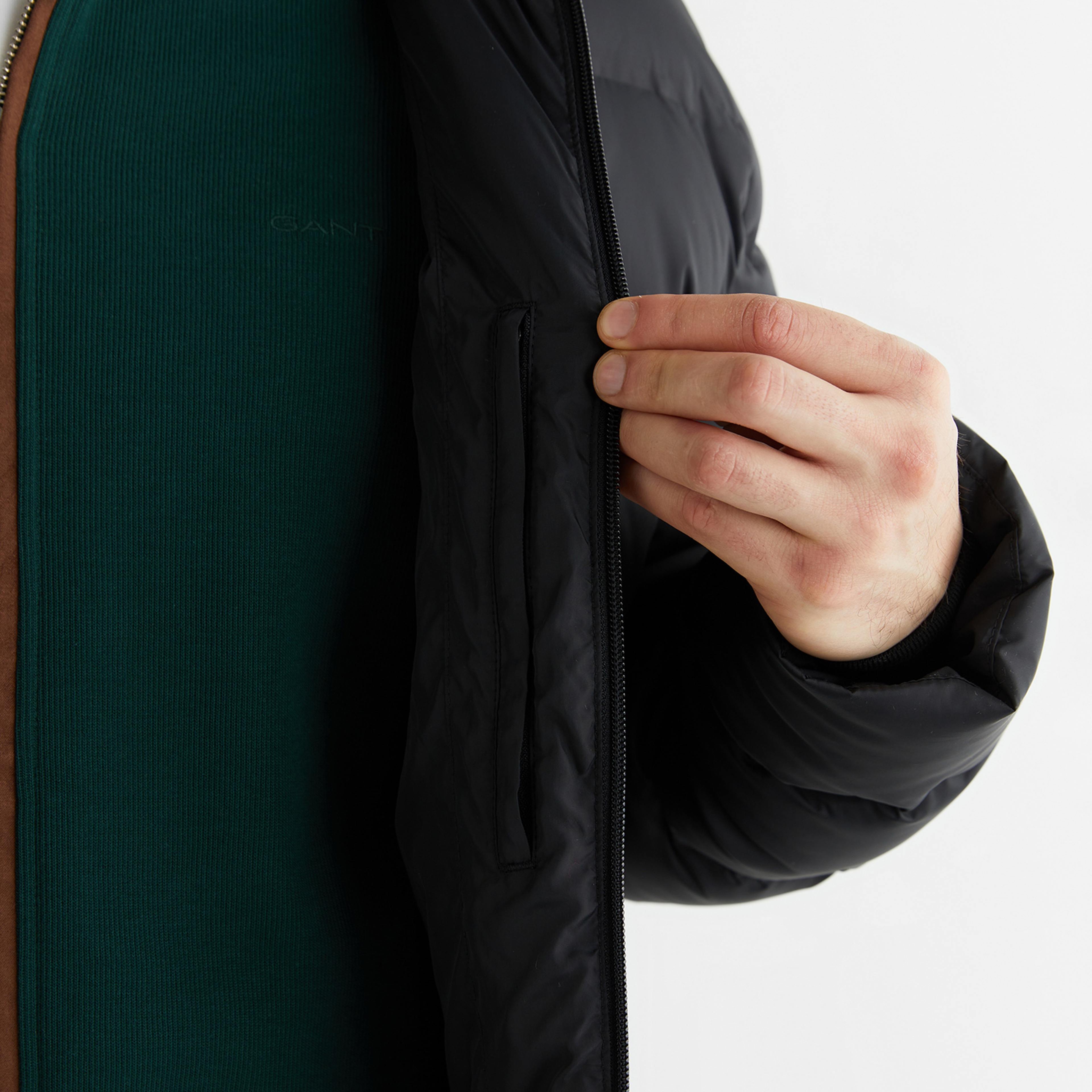 GANT Erkek Siyah Regular Fit Fermuarlı Mont